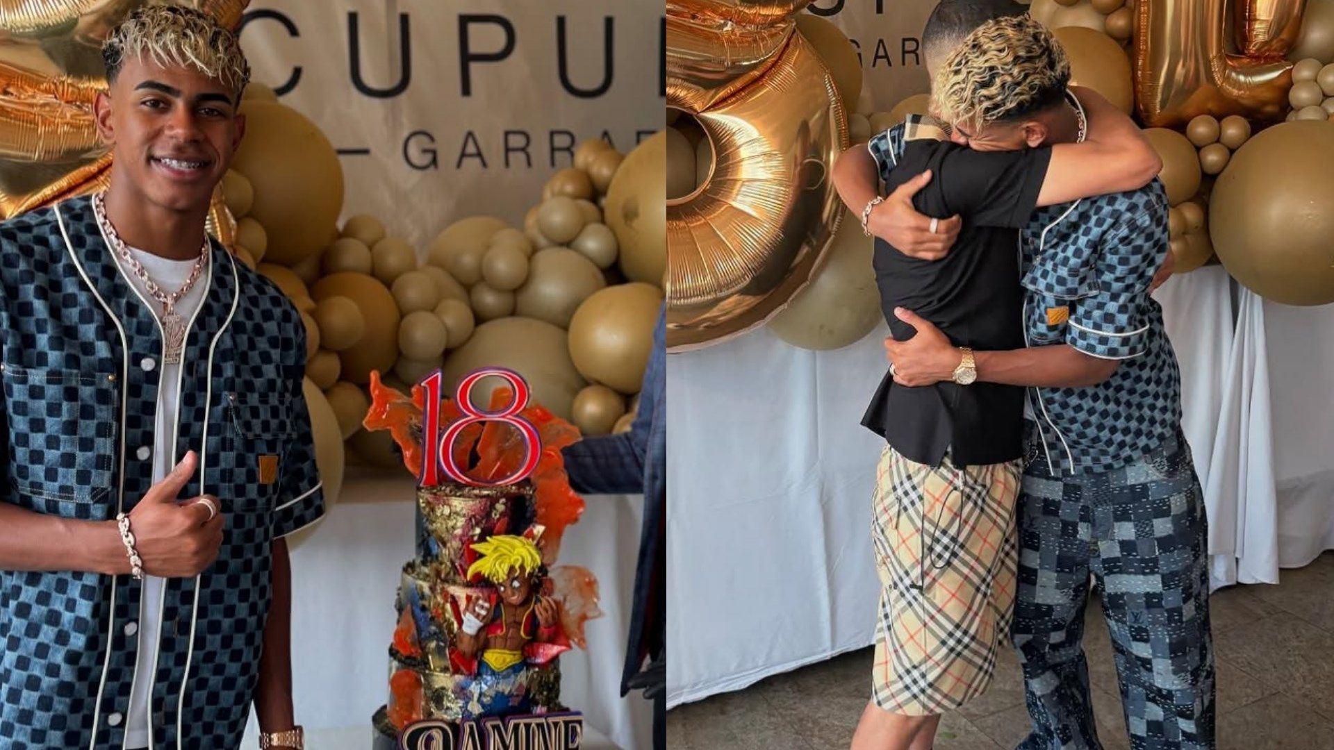 Lamine Yamal handed impressive 18th birthday cake as Barcelona wonderkid begins celebrations with family party ahead of big bash in Ibiza