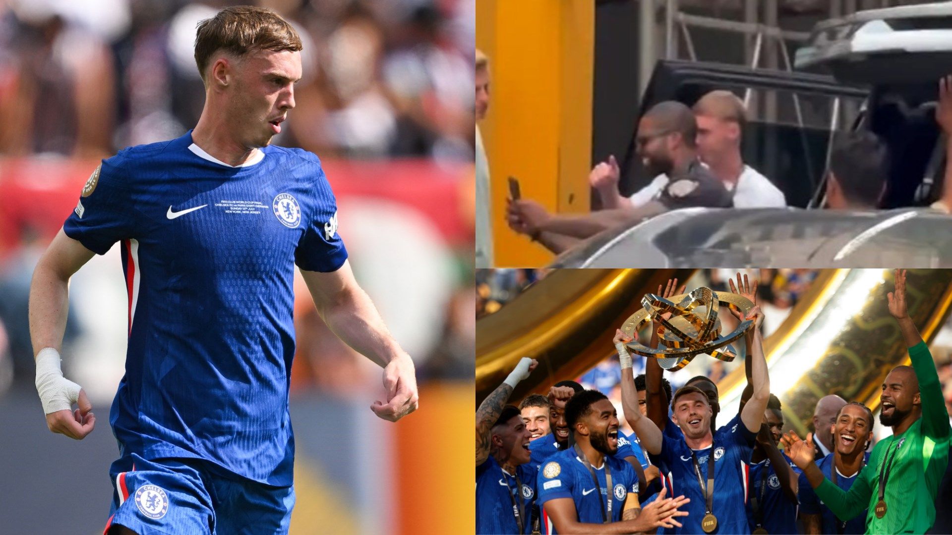 VIDEO: Cole Palmer poses for selfie with NYPD police officer before jetting off after Chelsea Club World Cup heroics