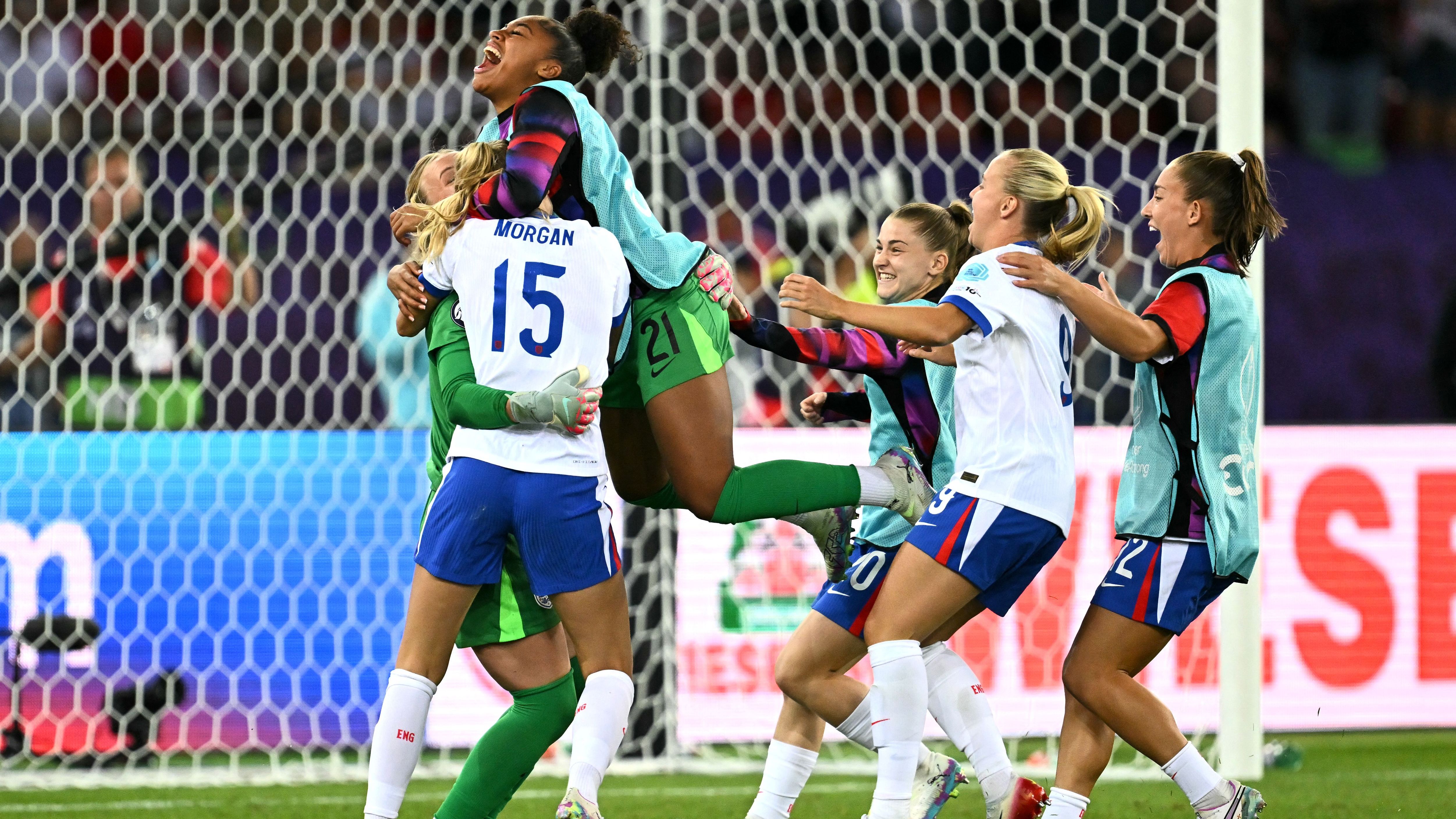 'Better with one nostril!' - Bloodied Hannah Hampton revels in Lionesses penalty shootout glory after stepping into Mary Earps' role for Euro 2025