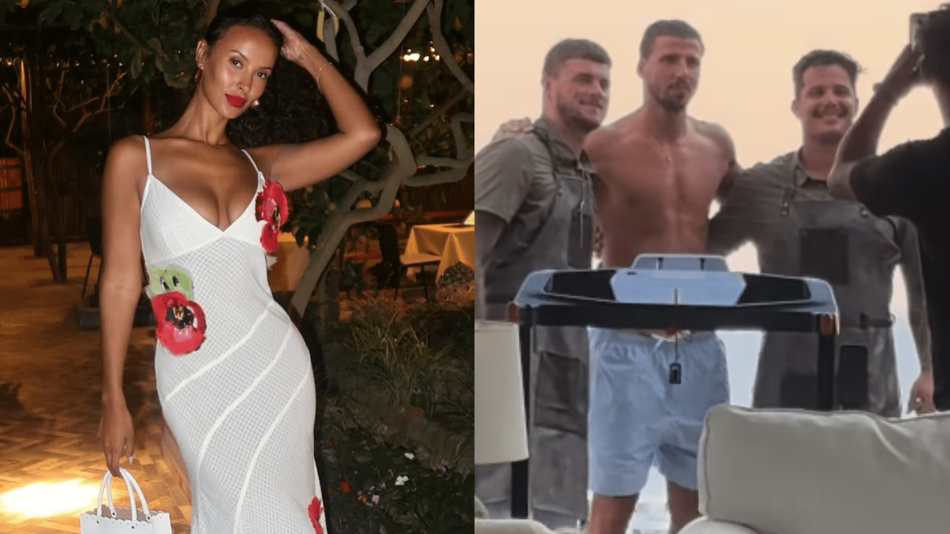 Maya Jama breaks out 'perve cam' on shirtless boyfriend Ruben Dias as Man City defender & Love Island presenter enjoy loved-up holiday in Ibiza