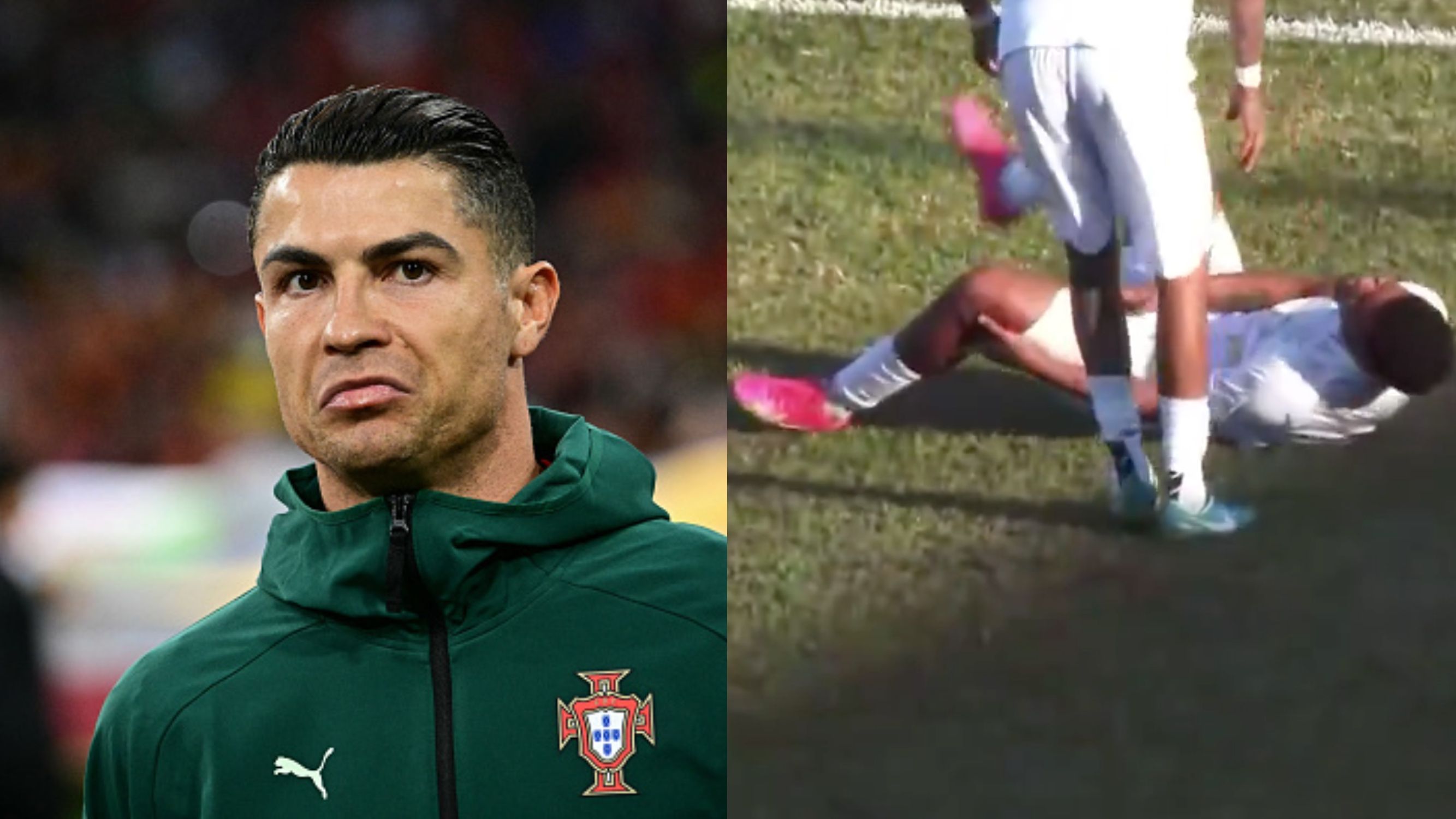 VIDEO: Siuuu gone wrong! Cristiano Ronaldo celebration delivers bizarre injury as Brazilian star pays the price for mimicking Portuguese GOAT