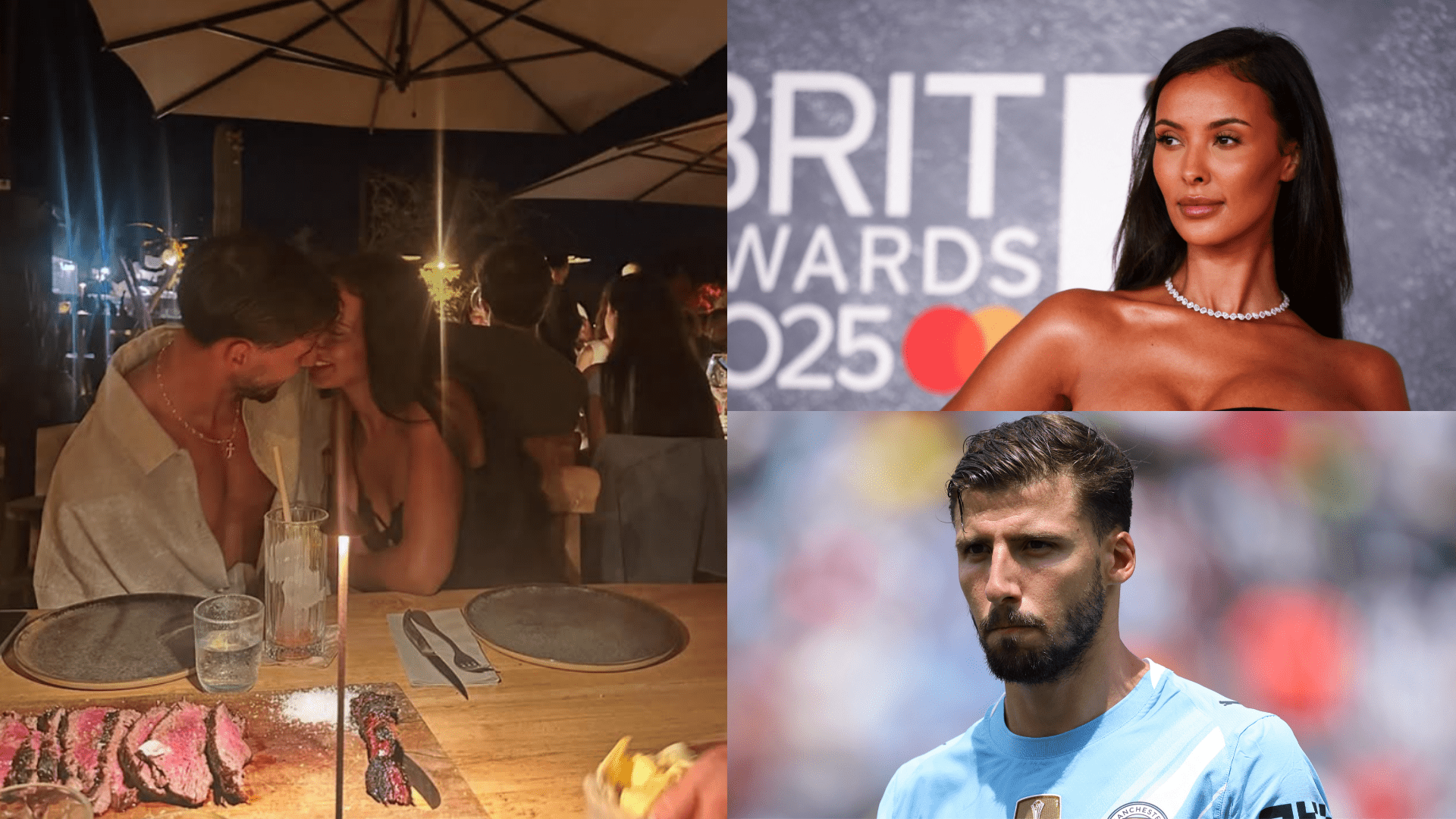 Kisses & cuddles in Ibiza! Maya Jama shares snaps from 'magic' holiday with Ruben Dias as Love Island presenter & Manchester City defender see romance blossom