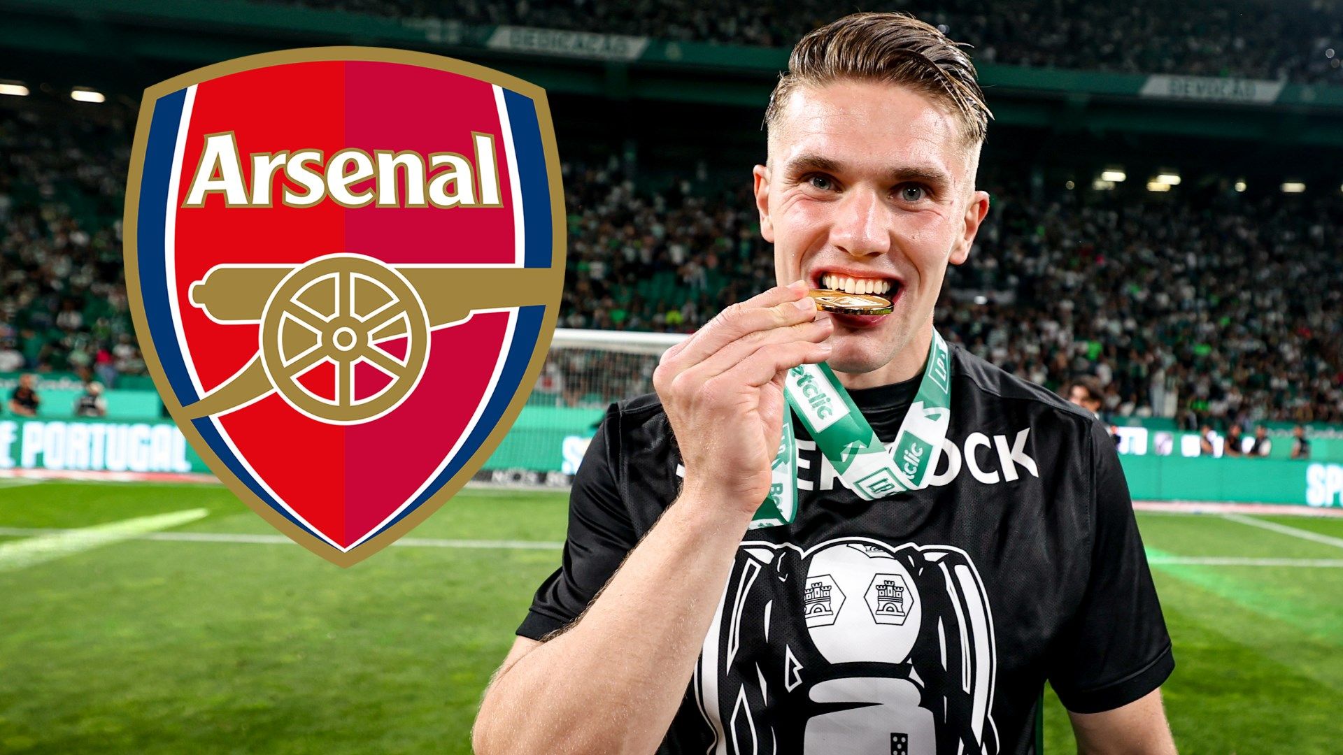 Viktor Gyokeres is on his way! Swedish striker boards private jet to Arsenal medical in London alongside agent
