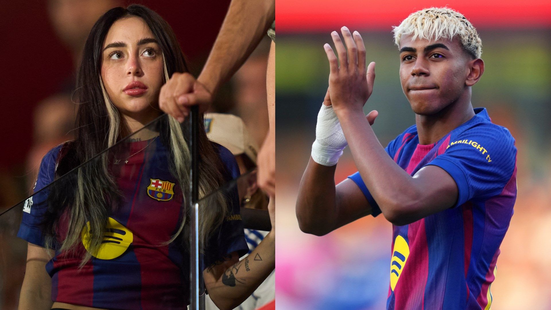Nicki Nicole spotted wearing Lamine Yamal's No.10 Barcelona shirt after dropping in to watch Joan Gamper Trophy clash with Como