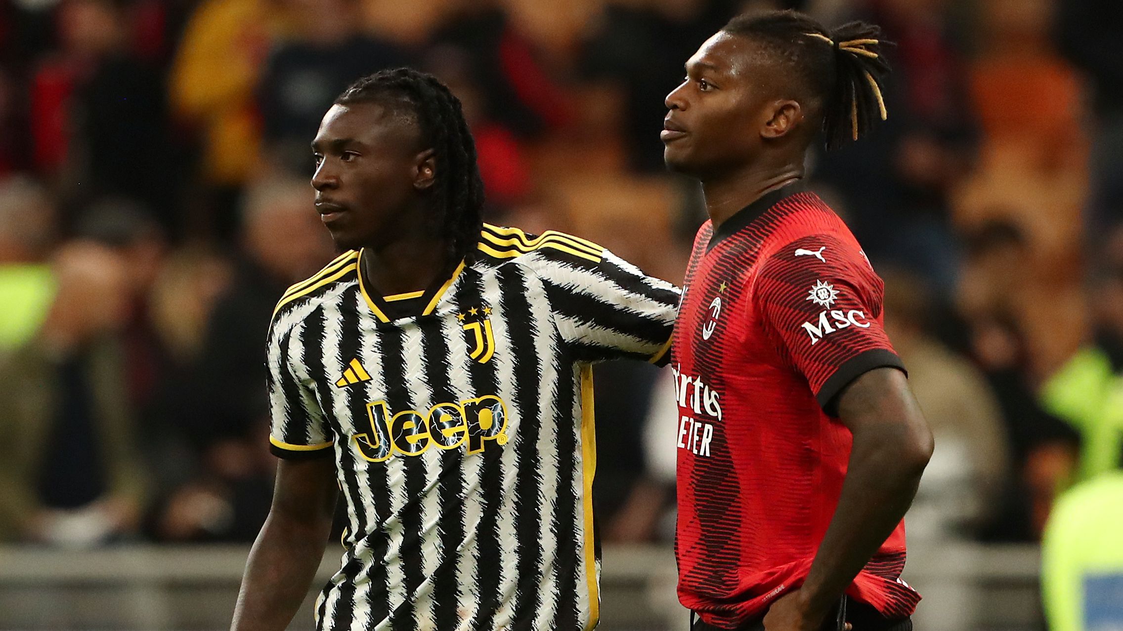 'We'd eat everyone!' - Rafael Leao urges Moise Kean to join him at AC Milan as winger eyes 'scary' partnership with Fiorentina forward