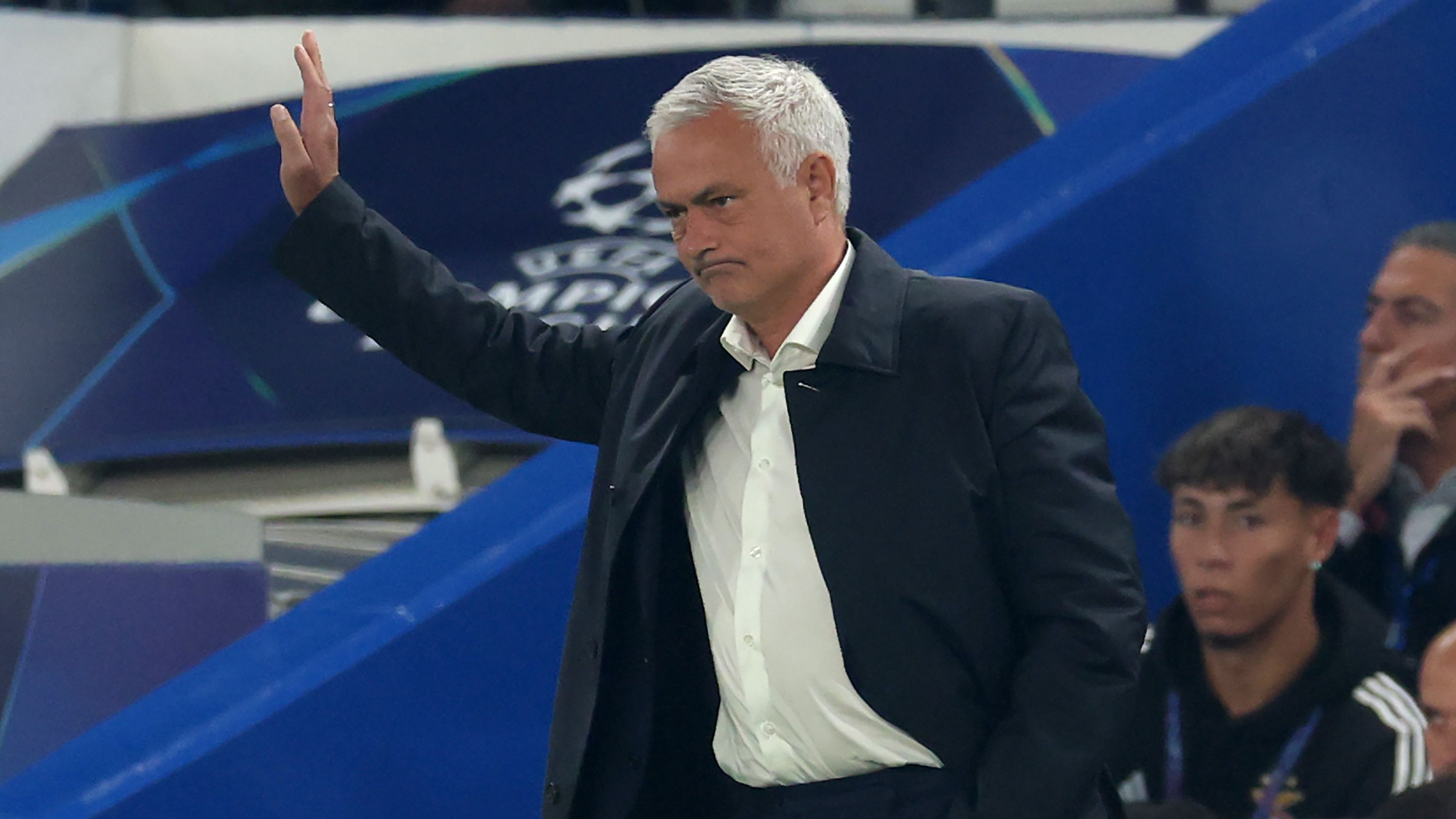 Laura Woods reacts to being 'pied' by Jose Mourinho on live TV after Benfica's Champions League defeat to Chelsea