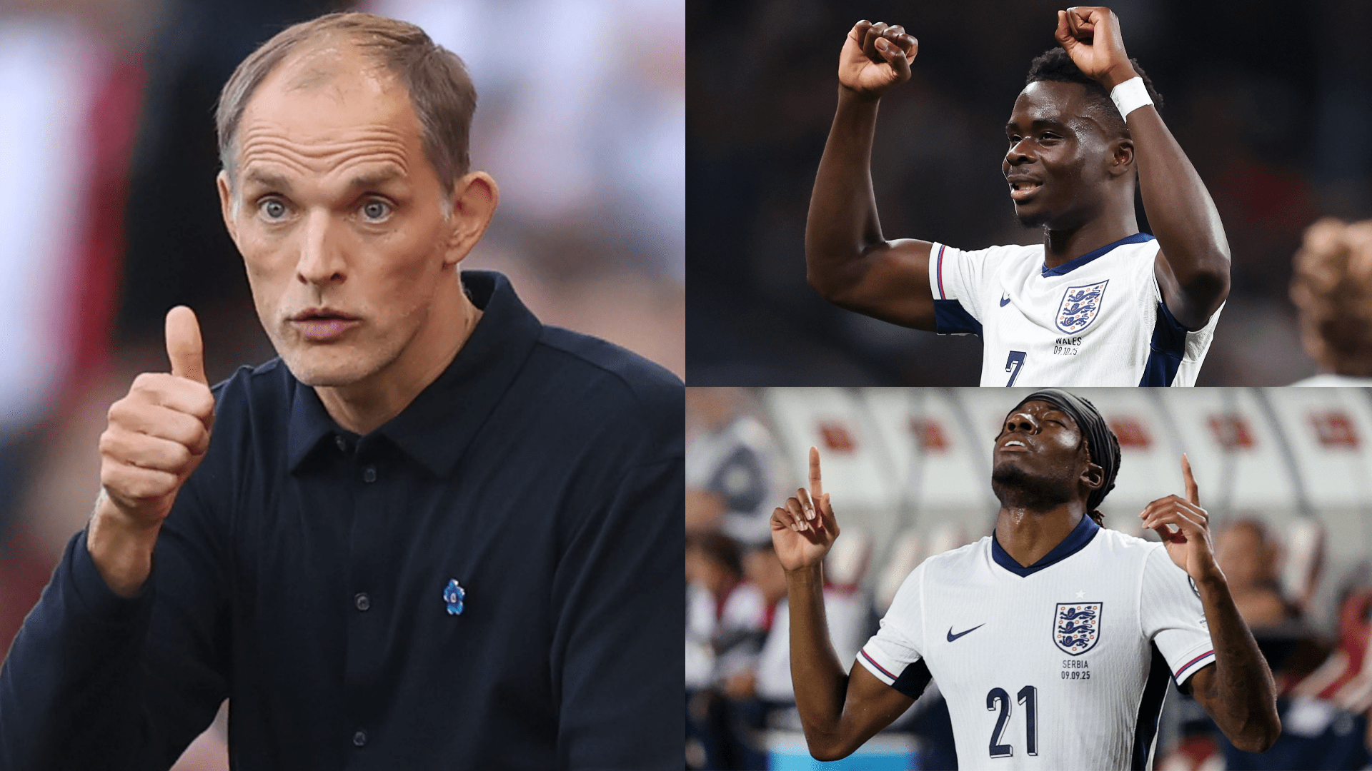 'That's what we want!' - Thomas Tuchel praises Bukayo Saka for giving him a 'problem' as England boss claims Arsenal team-mate Noni Madueke has made him 'very, very sad'