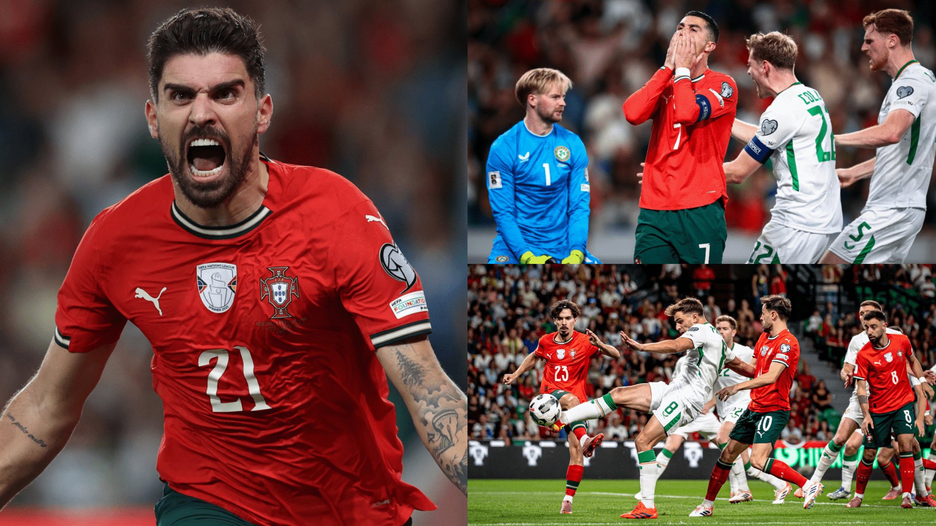 Portugal player ratings vs Ireland: Cristiano Ronaldo is a lucky boy! Ruben Neves grabs last-gasp winner sporting Diogo Jota's No.21 shirt after talisman's missed penalty