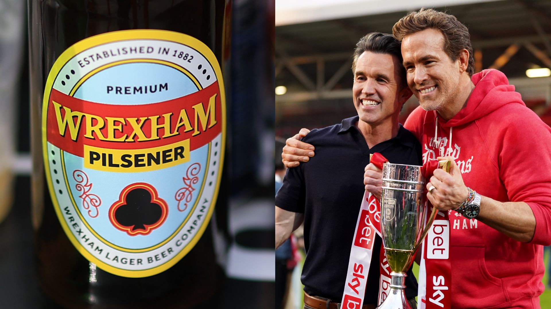 Ryan Reynolds and Rob Mac unveil plans for Wrexham Lager as Hollywood stars plans super brewery next to SToK Cae Ras