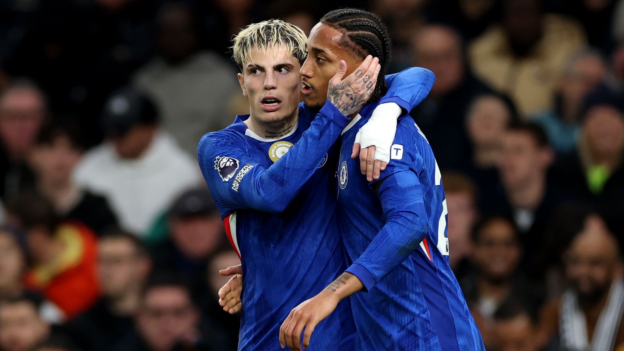 VIDEO: 'F*ck you!' - Chelsea star Pedro Neto caught on camera rage-baiting Tottenham fans with X-rated antics on bench late in Blues' victory over Spurs