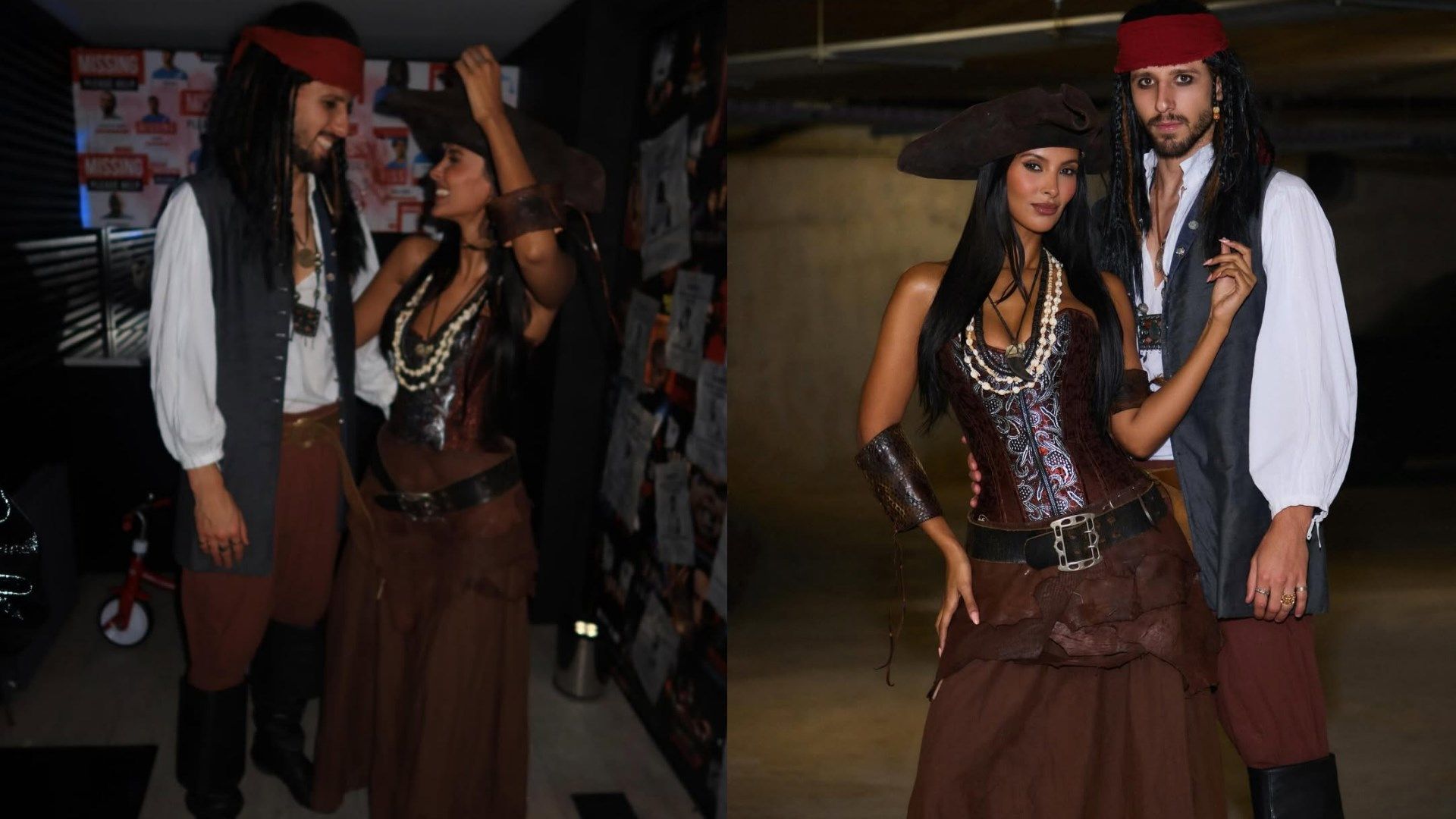 Maya Jama and boyfriend Ruben Dias celebrate Halloween with Pirates of the Carribbean-themed couples' costumes as they join Man City team-mates at club party