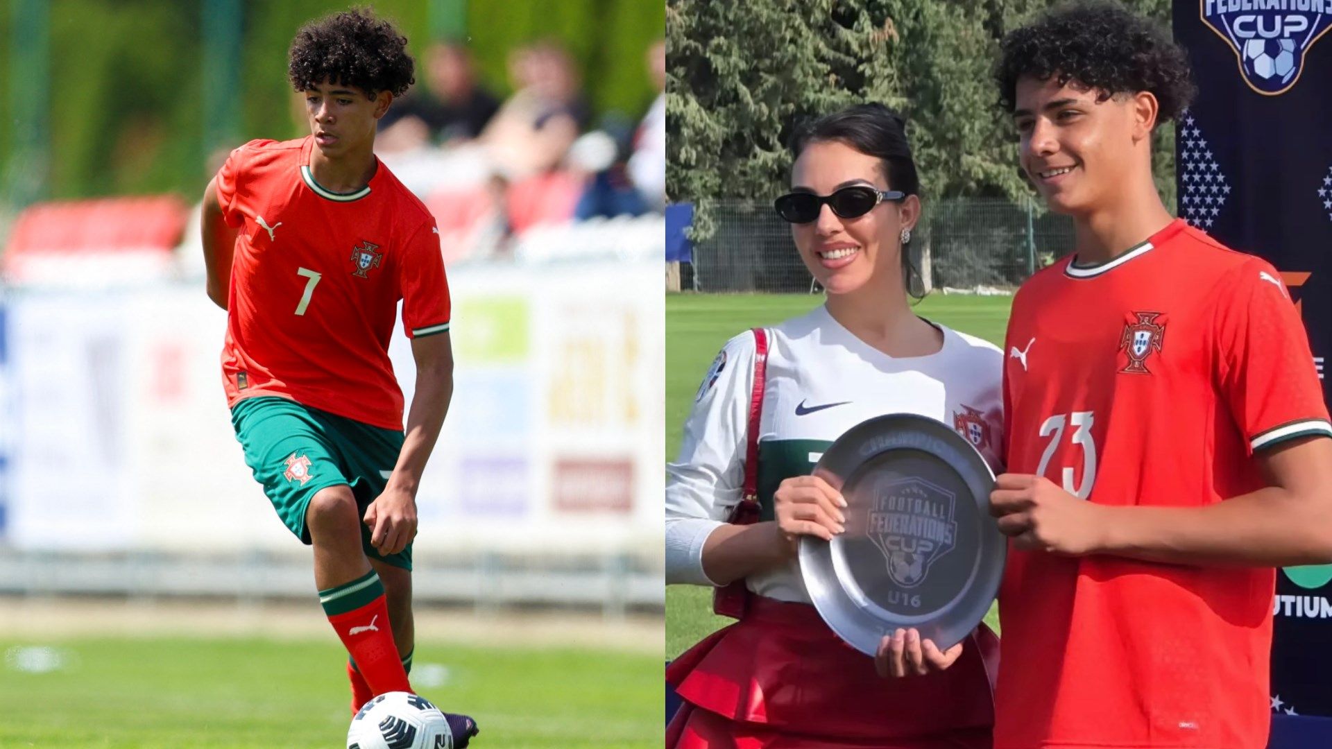 Cristiano Ronaldo's son helps Portugal U16s beat England to clinch Federations Cup with 'proud' mum Georgina Rodriguez watching on