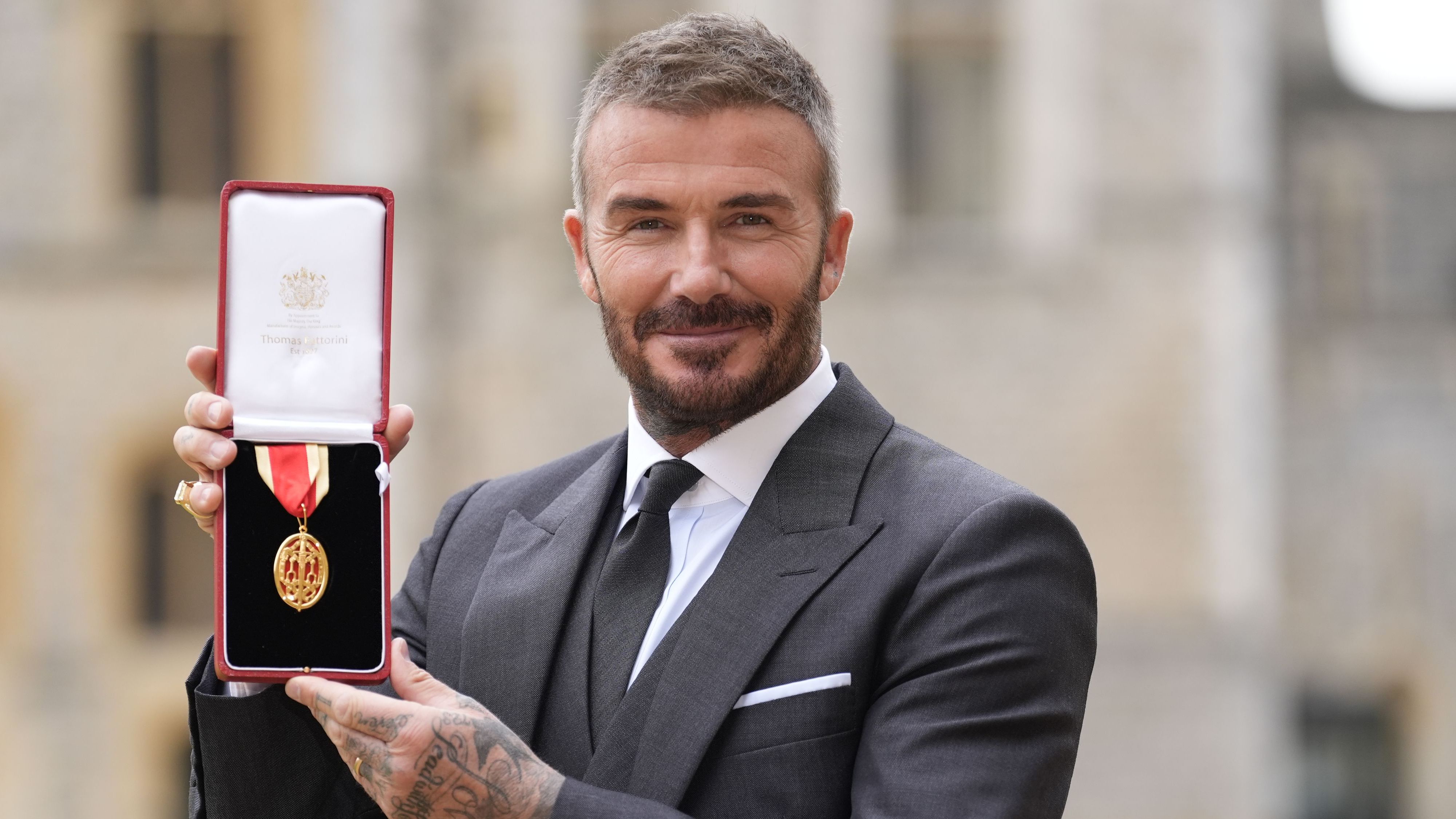 David Beckham splashes out on champagne and enjoys boozy party with Gary Neville and Guy Ritchie to celebrate his knighthood