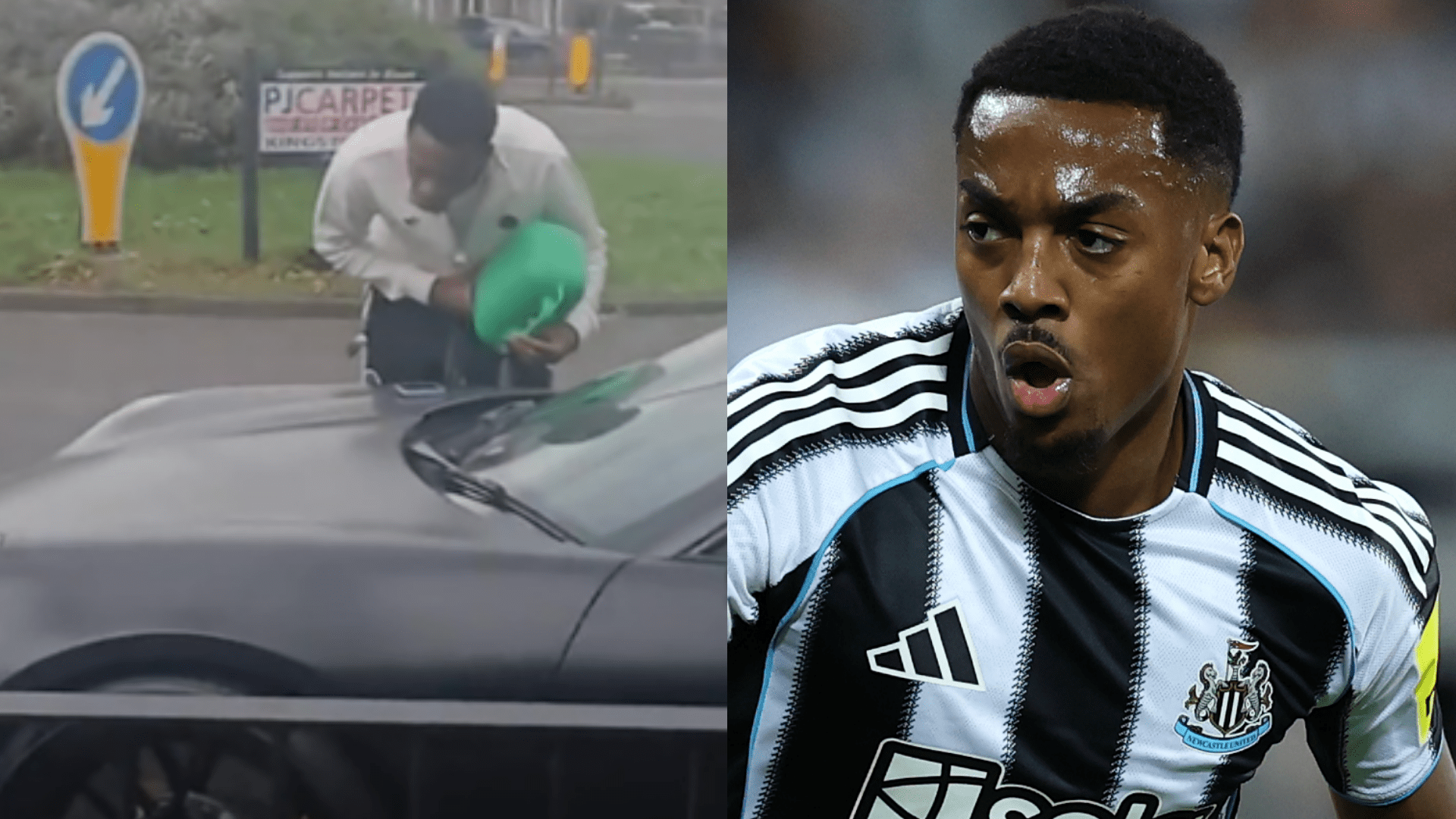 Joe Willock's £200k Porsche runs out of petrol on roundabout as Newcastle star filmed making 'otherwise I'm f*cking pushing it' claim during hilarious gaffe