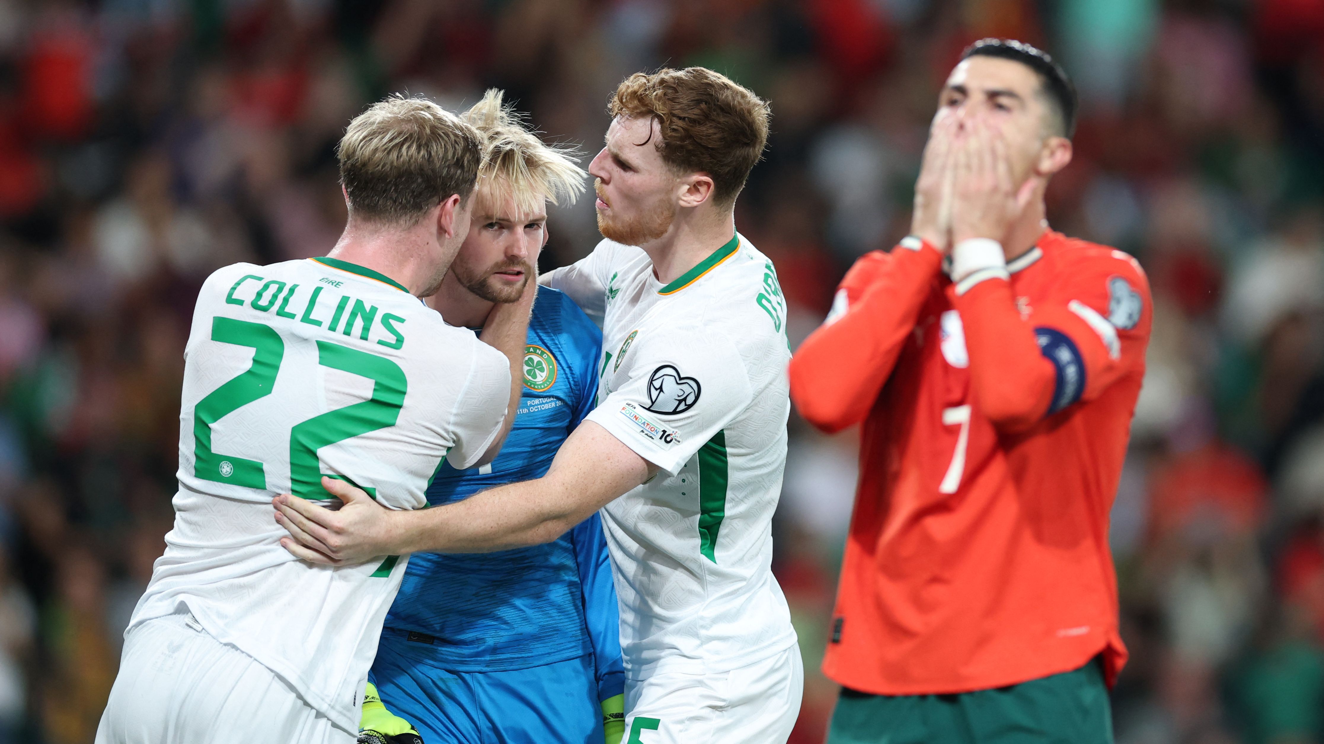 Portugal player ratings vs Ireland: Cristiano Ronaldo is a lucky boy! Ruben Neves grabs last-gasp winner sporting Diogo Jota's No.21 shirt after talisman's missed penalty