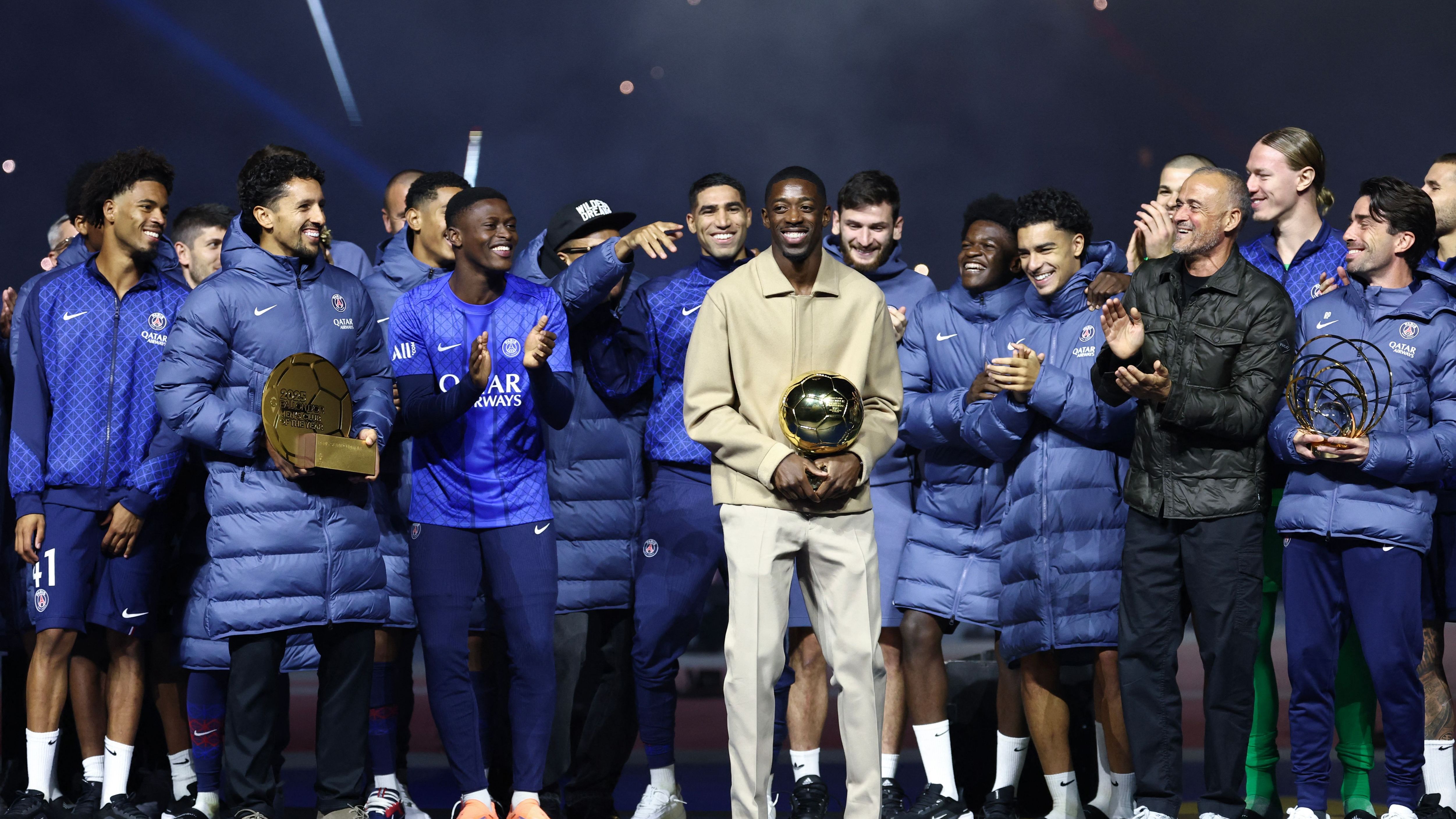 Ousmane Dembele set for first match since Ballon d'Or win as star forward returns to PSG squad alongside Marquinhos ahead of Champions League clash