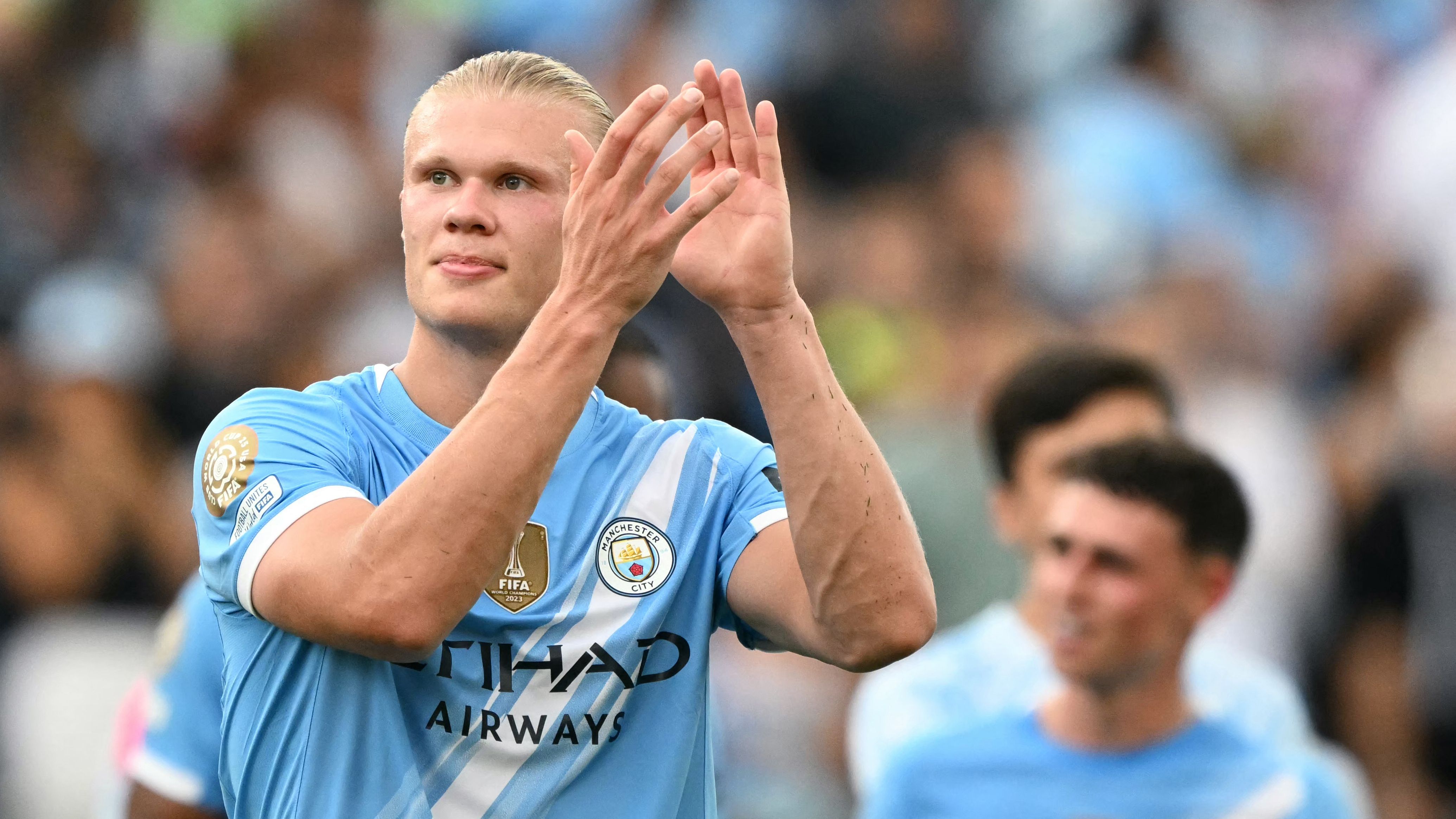 Erling Haaland becomes the 'Kingpin'! Man City striker & girlfriend Isabel Johansen dress to the nines for Dolce & Gabbana Alta Moda show in Rome