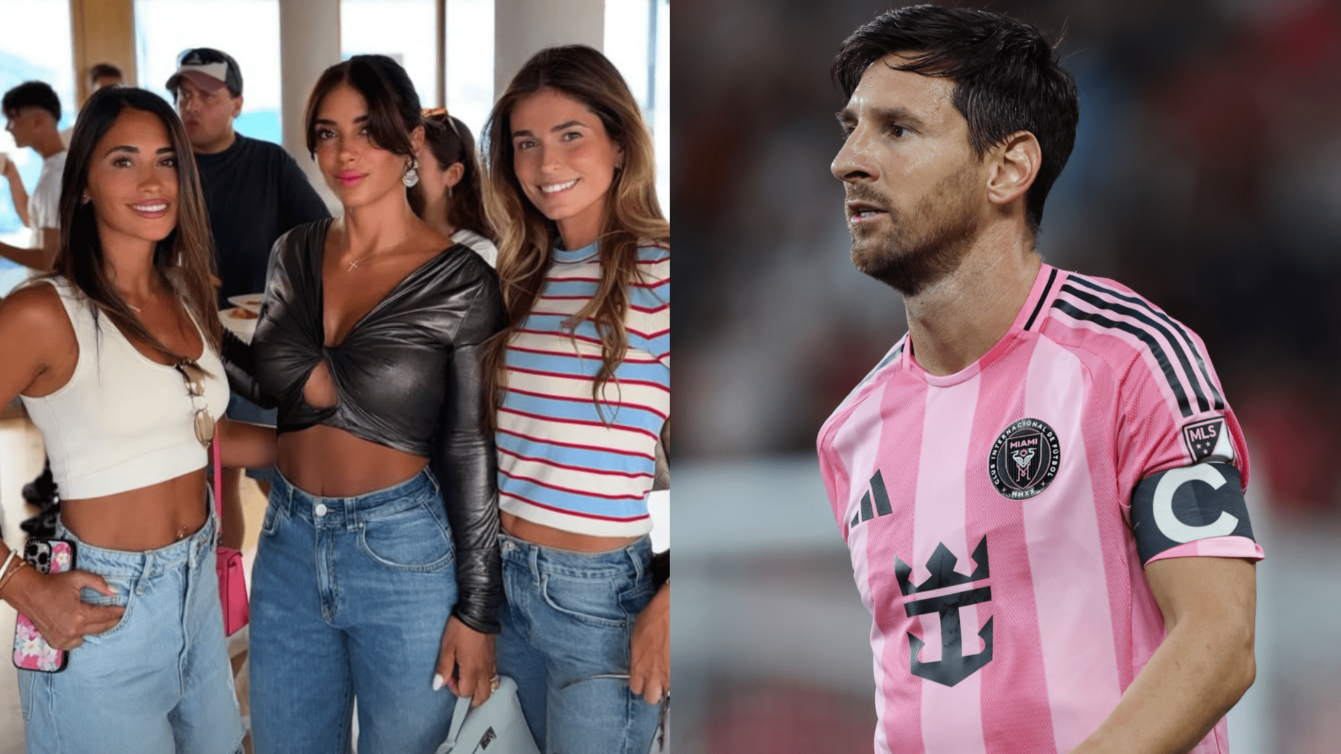 Girls holiday! Antonela Roccuzzo reunites with wives of ex-Barcelona stars Cesc Fabregas & Sergi Roberto after leaving Lionel Messi in Miami for Italian vacation