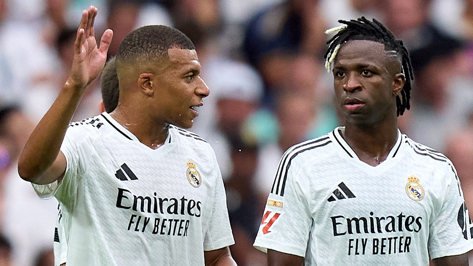 ‘Not happy’ - Kylian Mbappe & Vinicius Junior warning from Real Madrid legend as ‘love’ questions asked of Galacticos at Santiago Bernabeu