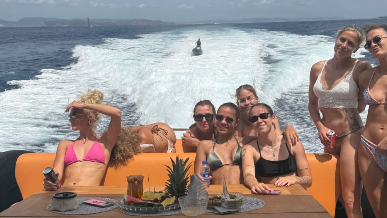 VIDEO: Juventus star Alisha Lehmann backflips off a luxury yacht in daring stunt on Switzerland squad post-Euro 2025 holiday in Ibiza