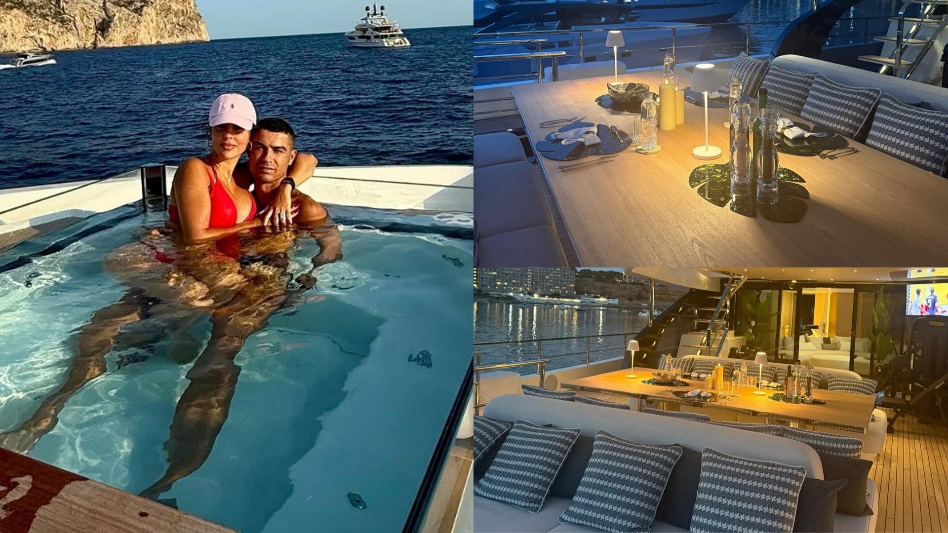 Cristiano Ronaldo relaxes with partner Georgina Rodriguez in hot tub ON BOARD luxury yacht as Al-Nassr superstar enjoys downtime before pre-season