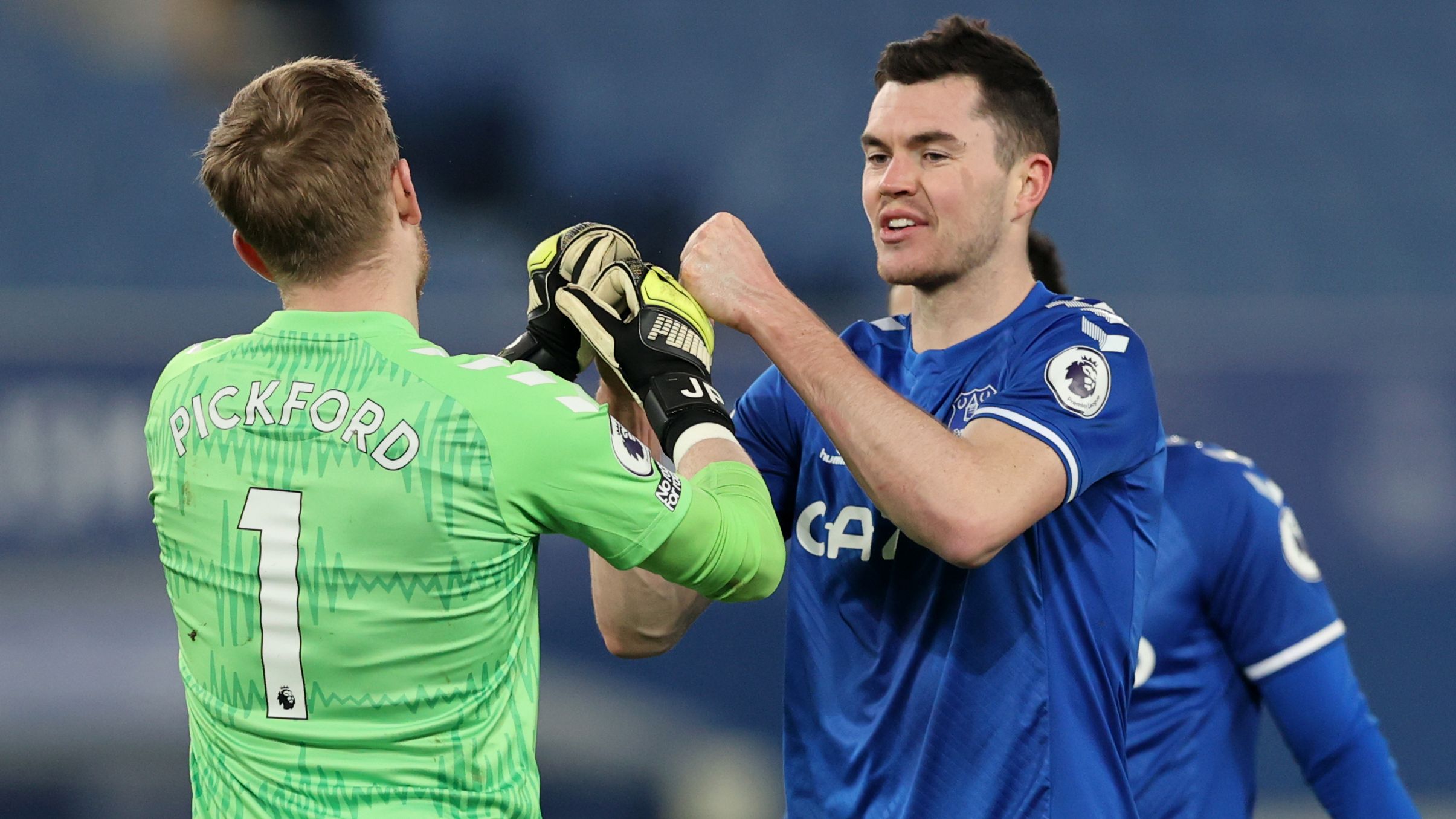 Everton's Jordan Pickford and Michael Keane enjoy a trip to Yankee Stadium during The Toffees' USA tour