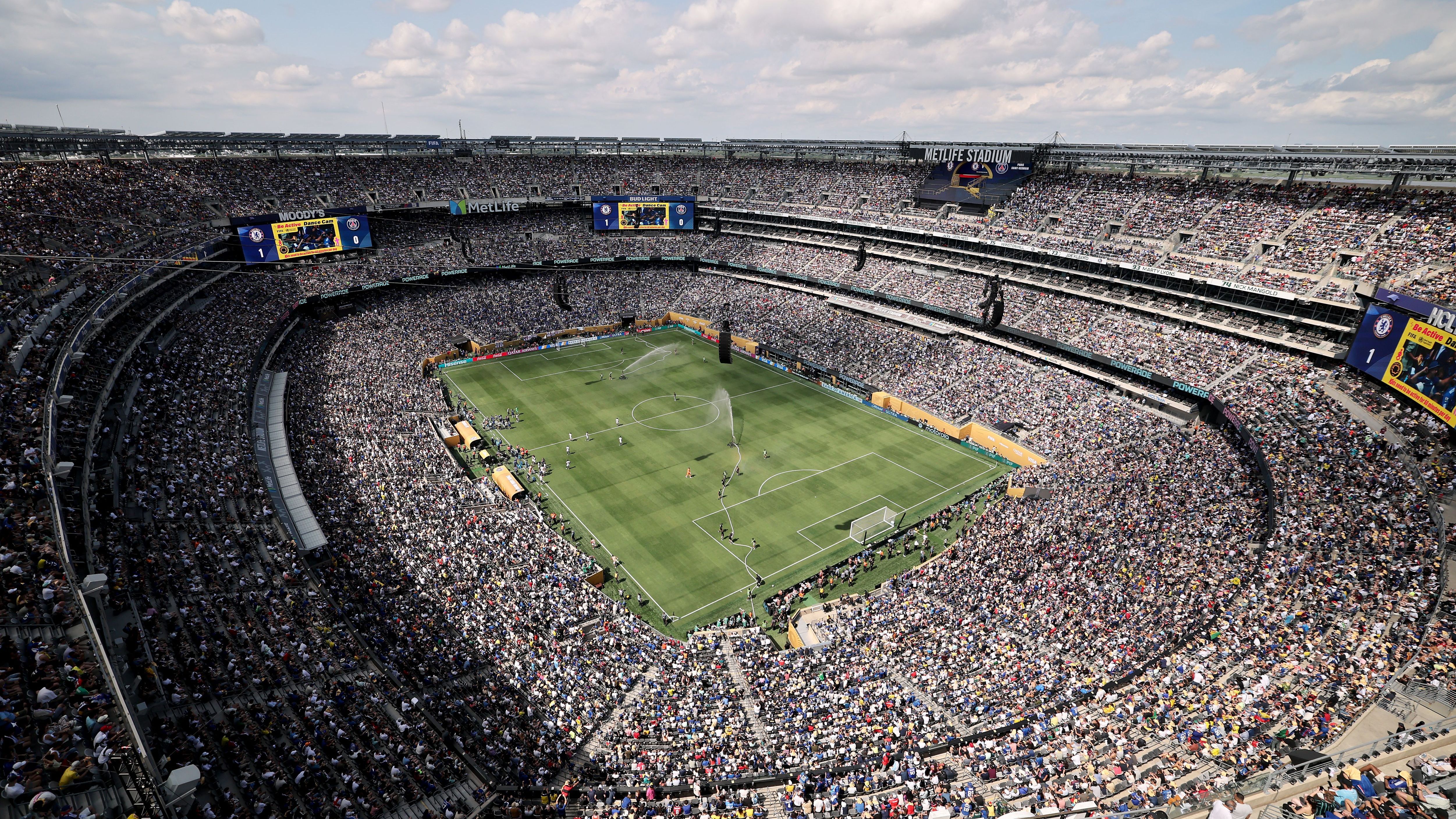 U.S. President Donald Trump attends Club World Cup final, joins FIFA president Gianni Infantino at MetLife for PSG vs Chelsea