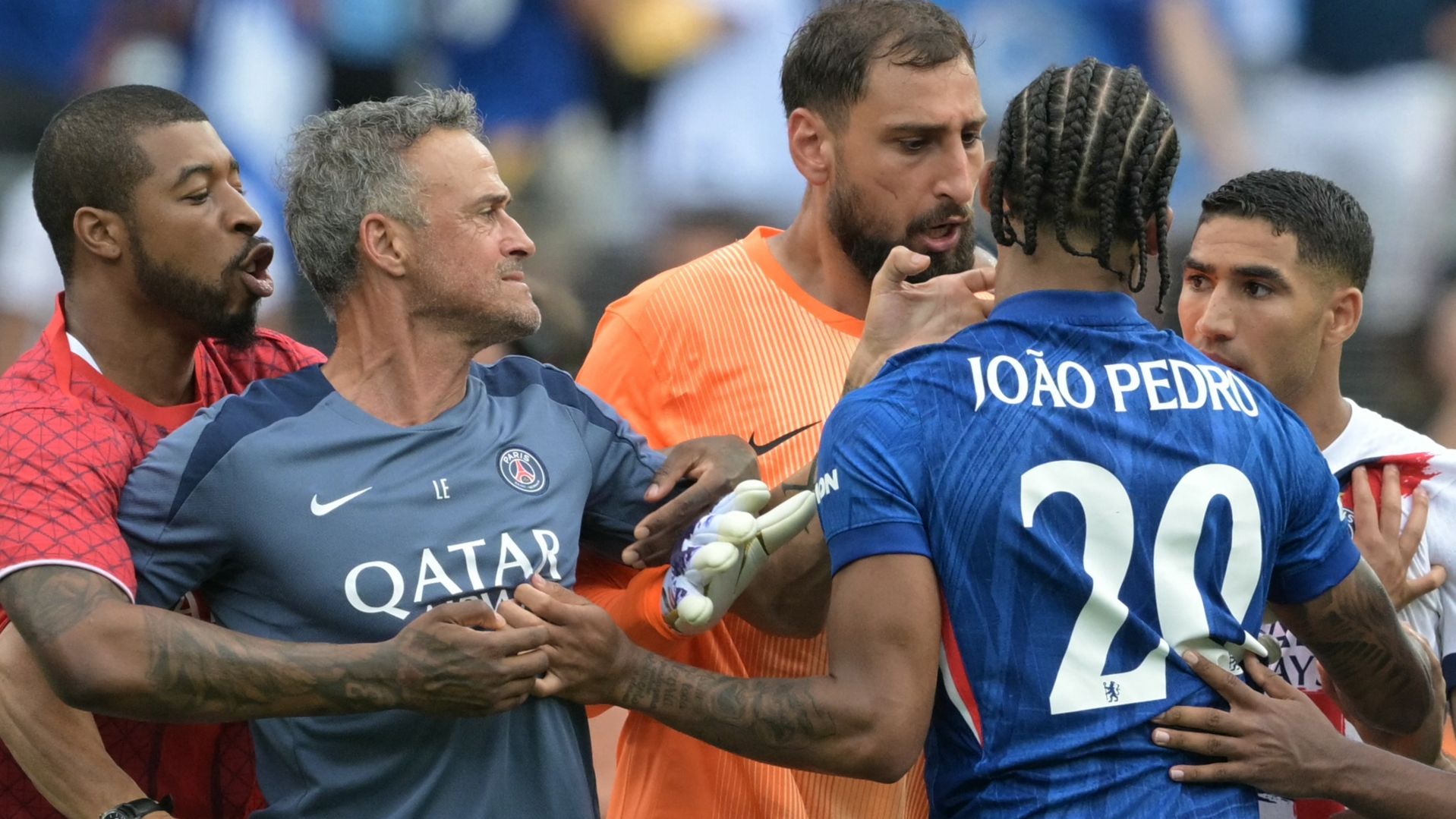 'It was disturbing!' - Luis Enrique slammed for 'bullsh*t' excuses after 'violent' scuffle with Joao Pedro as ex-Germany star says PSG returned to 'darker past' in Chelsea final defeat