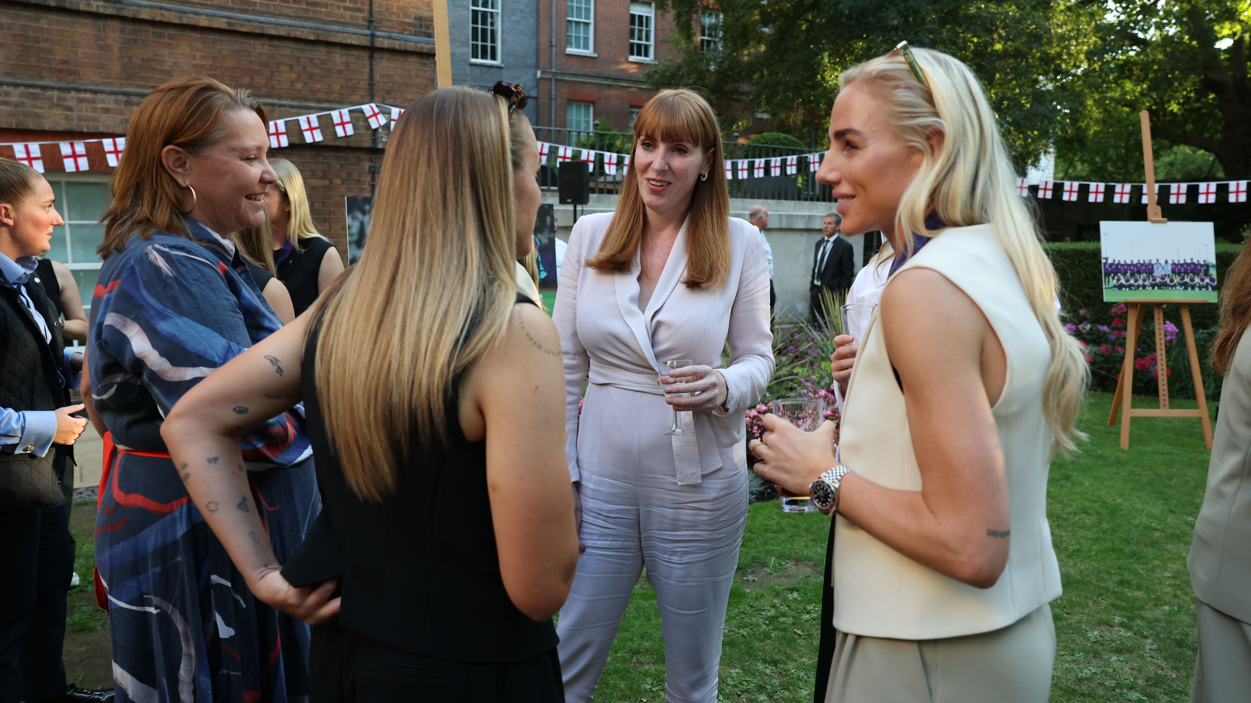 Lionesses enjoy Downing Street reception after making triumphant return to UK following Euro 2025 success