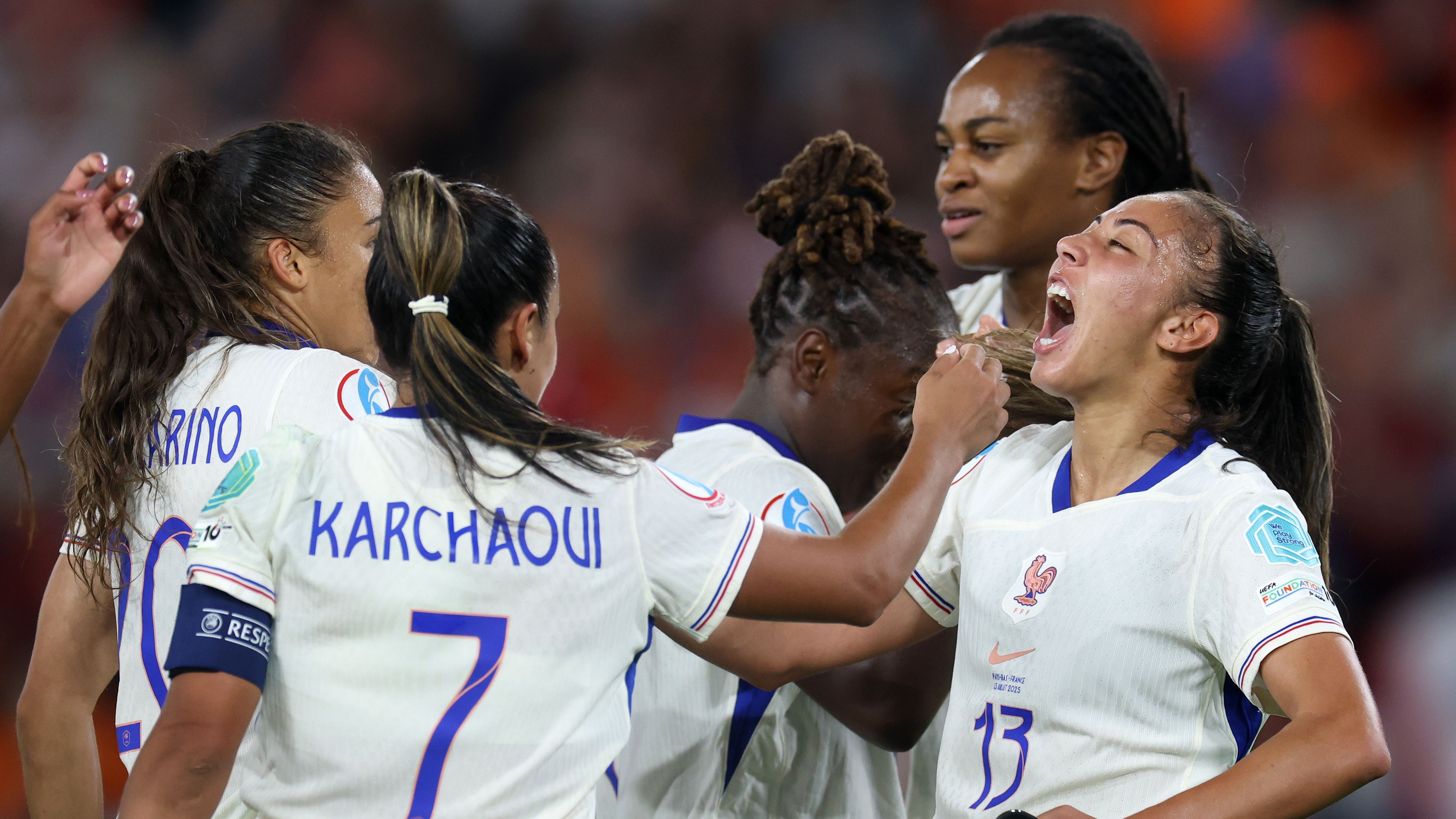 Delphine Cascarino’s clutch brace helps France come from behind to beat the Netherlands and secure top spot ahead of England in Euro 2025 group