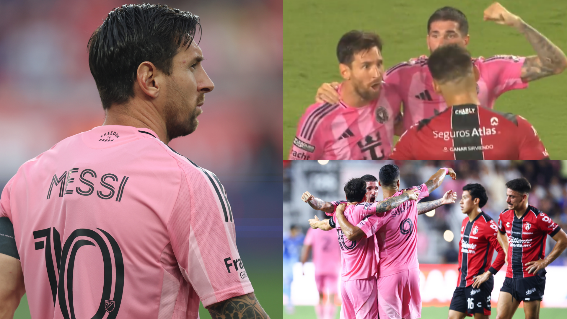 VIDEO: Angry Lionel Messi screams in Atlas rival's face to celebrate Inter Miami winning Leagues Cup goal before giving up No.10 jersey as apology gesture