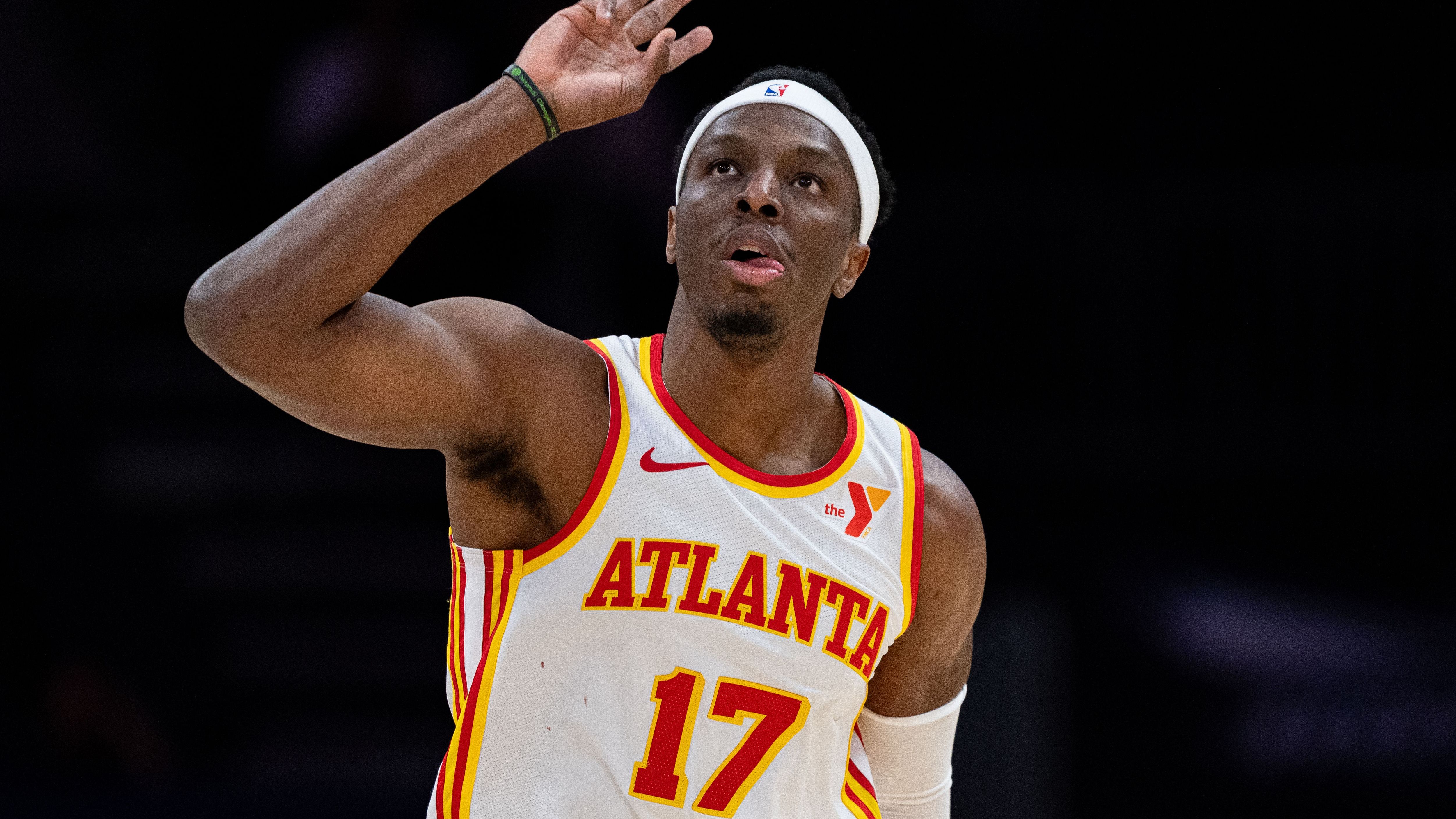 Atlanta Hawks' Onyeka Okongwu, New Orleans Pelicans' Jose Alvarado and Houston Rockets' Josh Okogie attend Atlanta United's Leagues Cup match against Club Necaxa
