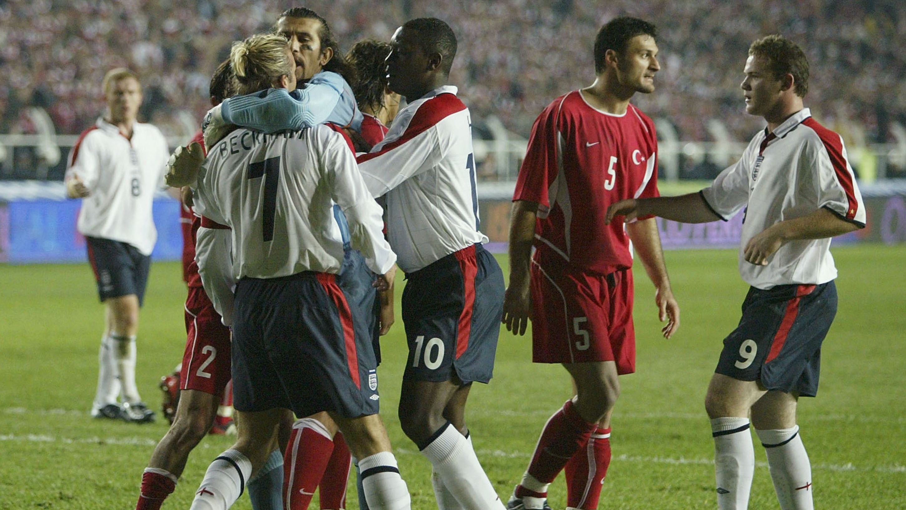 'Wayne Rooney dropped him in the tunnel!' - England legend floored Turkey defender in infamous brawl as Emile Heskey reveals details of fight sparked by David Beckham penalty miss