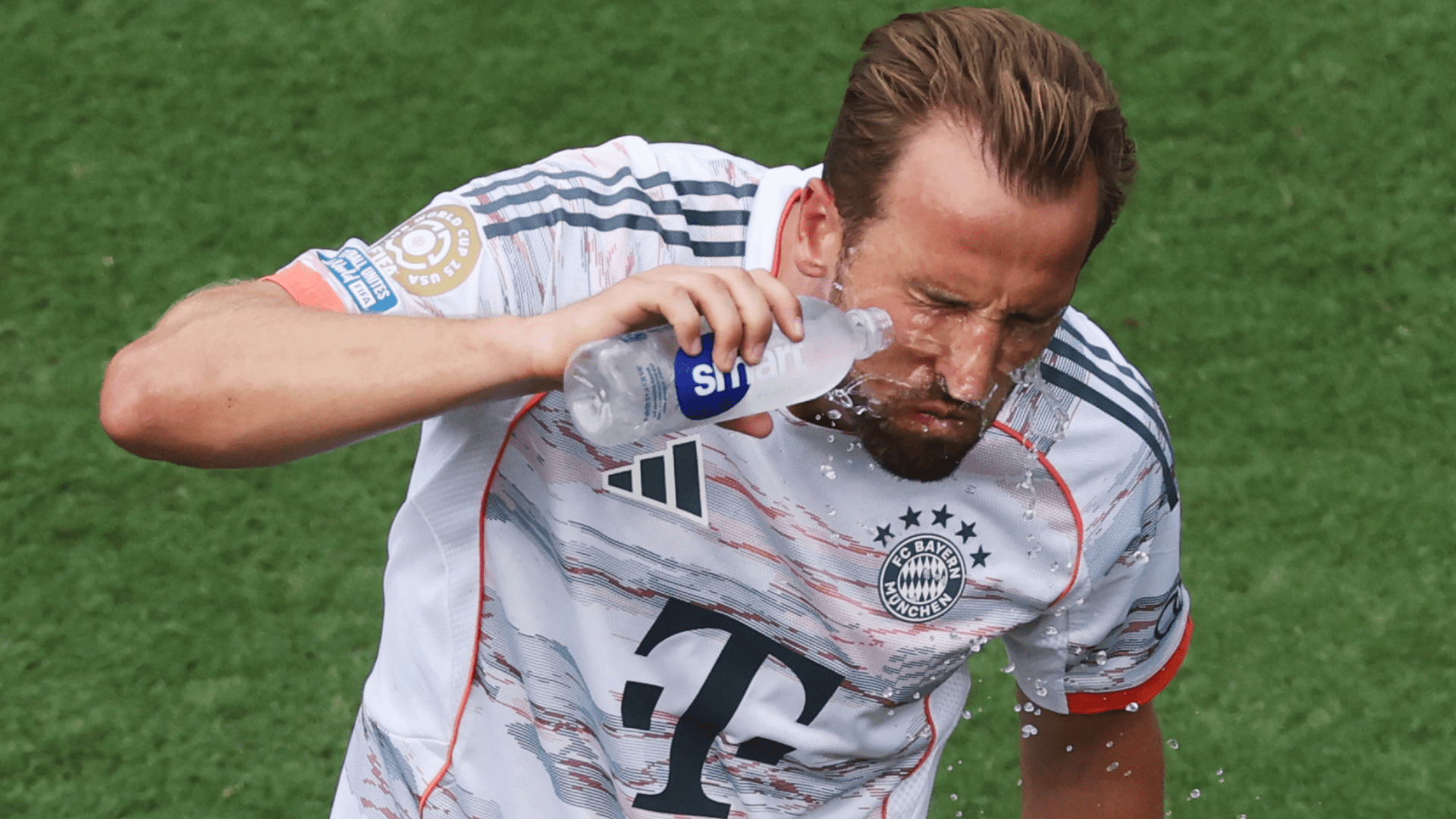 Harry Kane gets drenched! Bayern Munich star sends out message after kicking off pre-season with rain-soaked win over Lyon