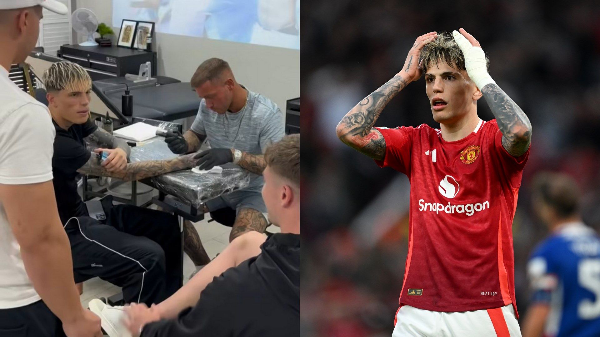 More trouble for Alejandro Garnacho? Man Utd outcast spotted holding a VAPE while getting new tattoo as he waits on Chelsea transfer