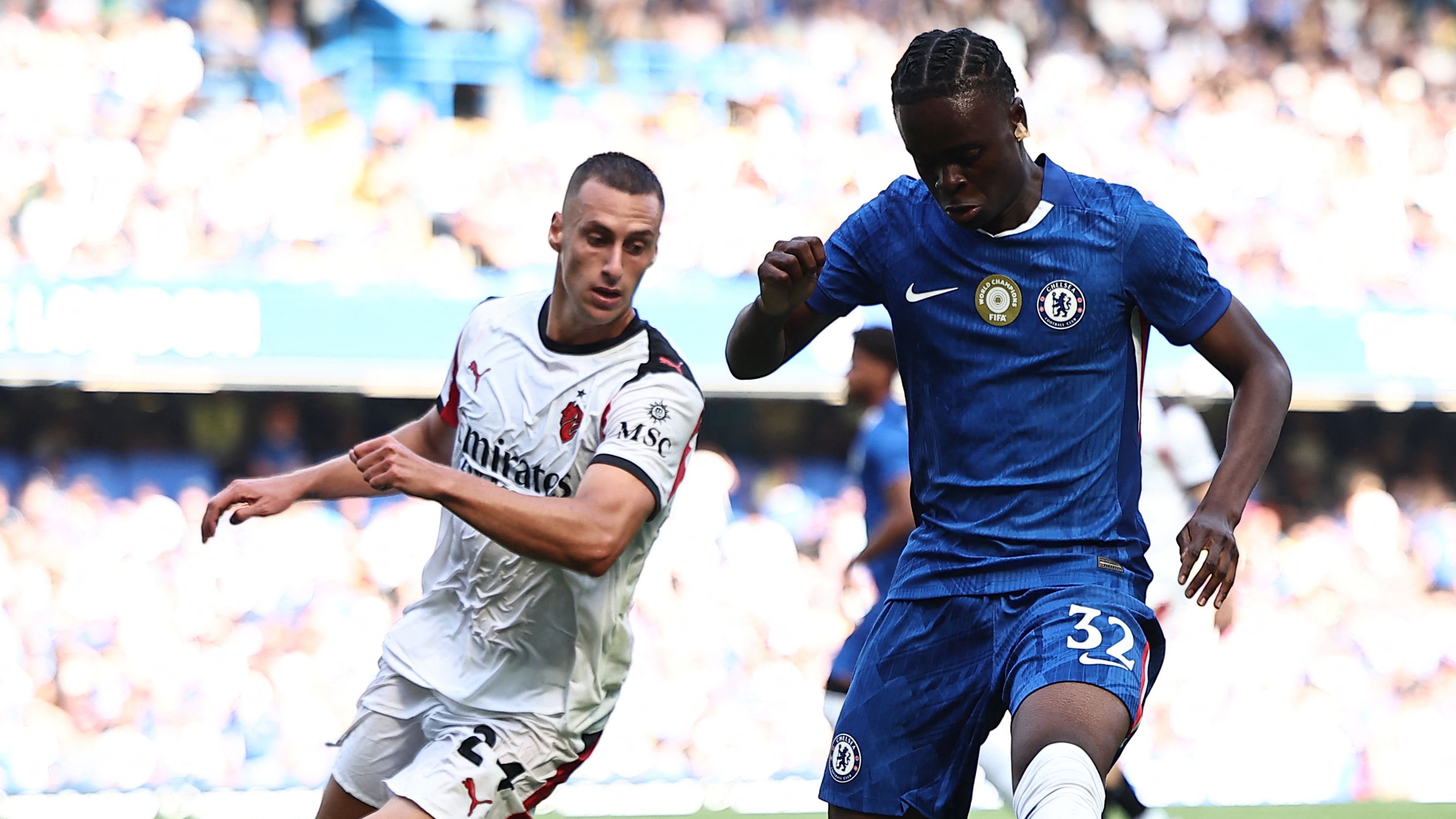 Liam Delap at the double and Joao Pedro scores again as Blues cruise past 10-man AC Milan to ruin Luka Modric's debut