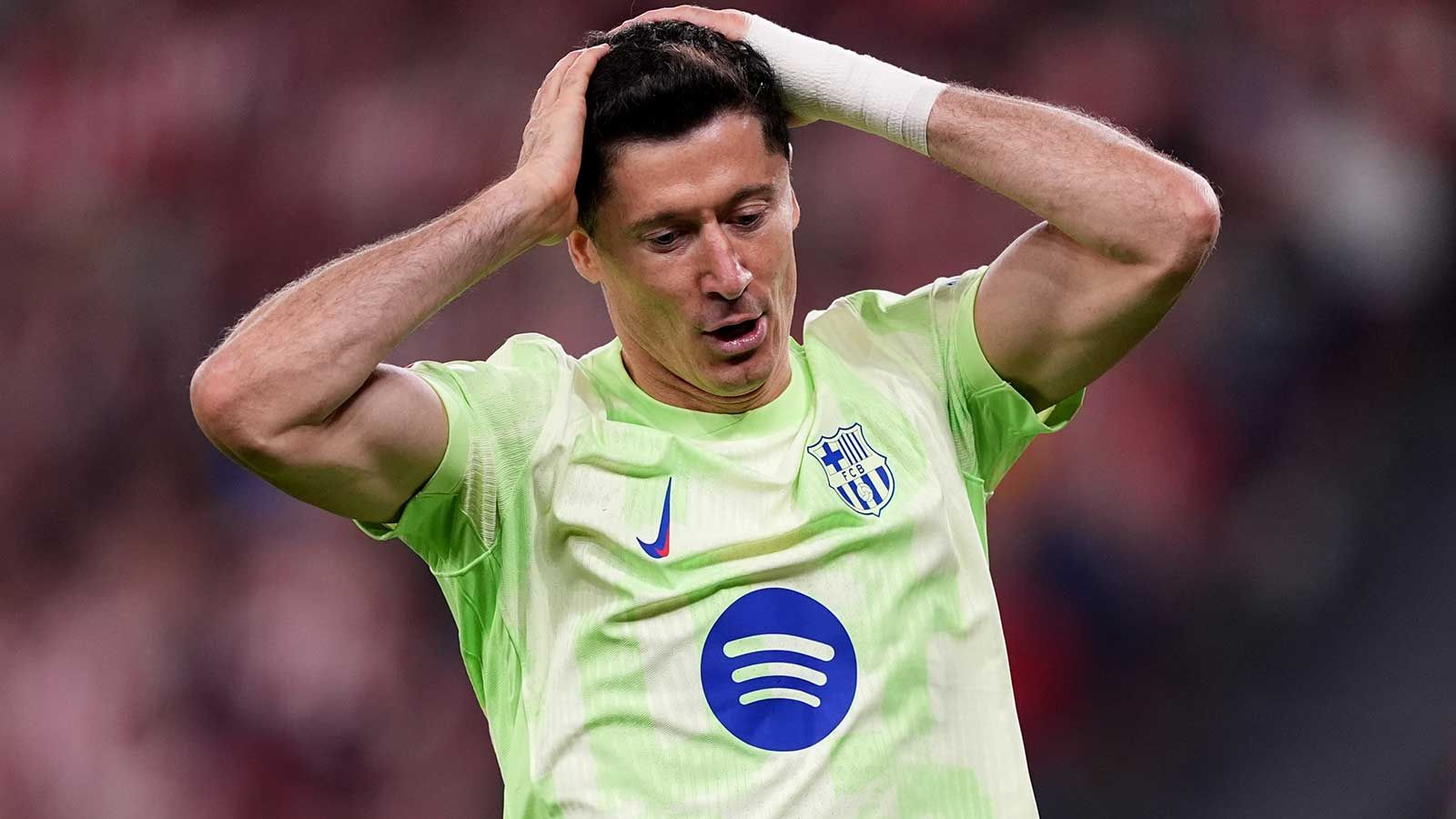 Barcelona dealt massive Robert Lewandowski blow as star striker could miss first month of La Liga action with injury