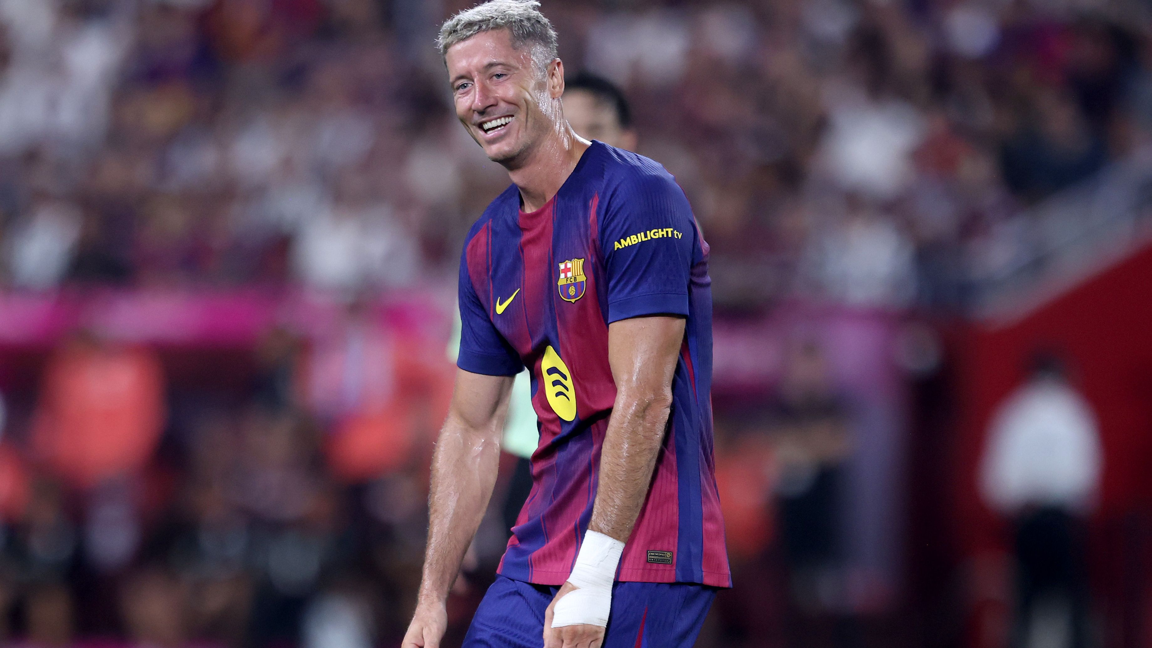 Barcelona dealt massive Robert Lewandowski blow as star striker could miss first month of La Liga action with injury