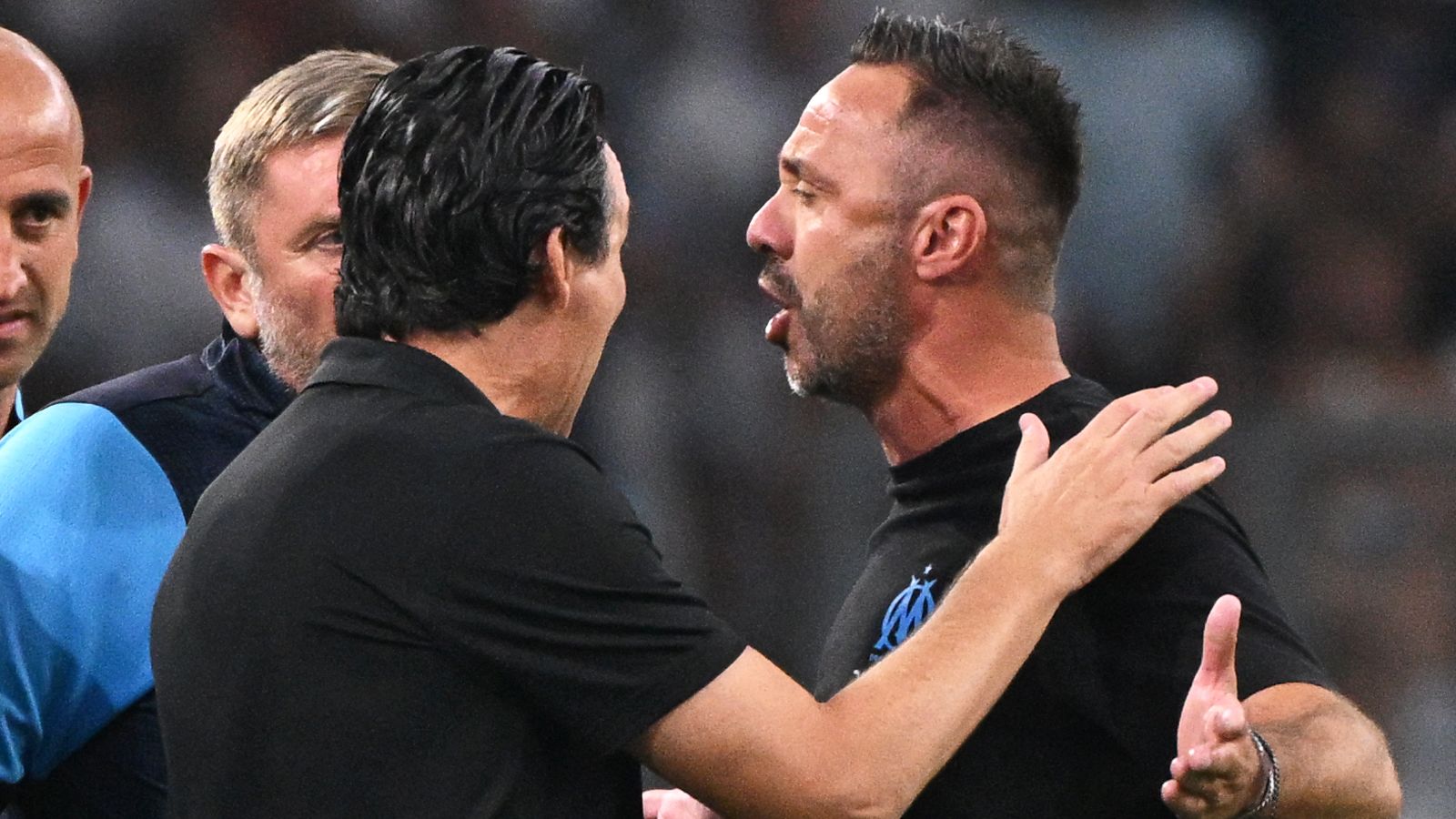 'I didn't like that' - Roberto De Zerbi explains feud with Unai Emery after tensions flared amid Mason Greenwood bust-up during Marseille's friendly with Aston Villa