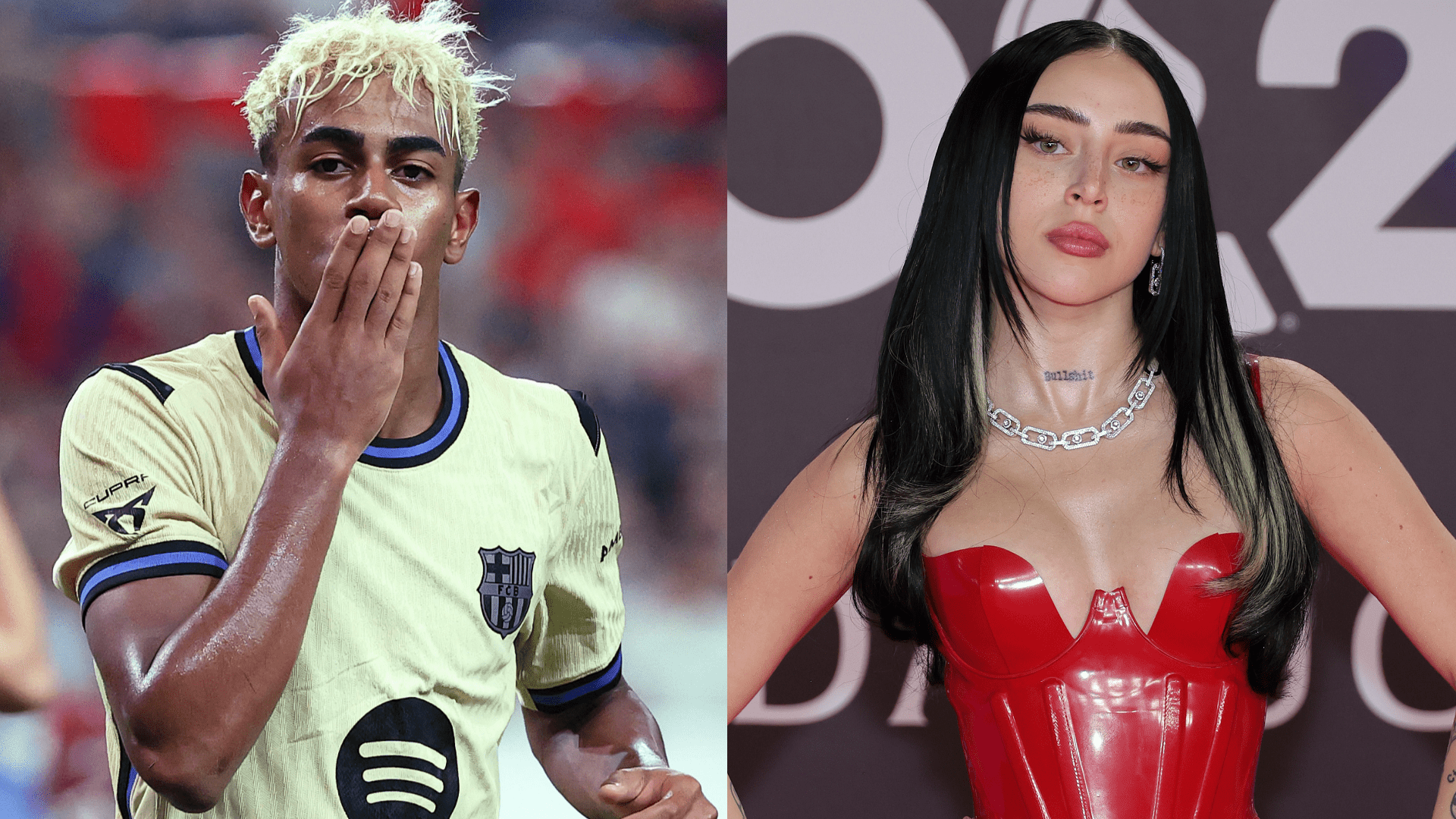 Are Lamine Yamal & Nicki Nicole 'boyfriend & girlfriend'? Romance update after birthday kiss for Barcelona wonderkid with Argentine rapper