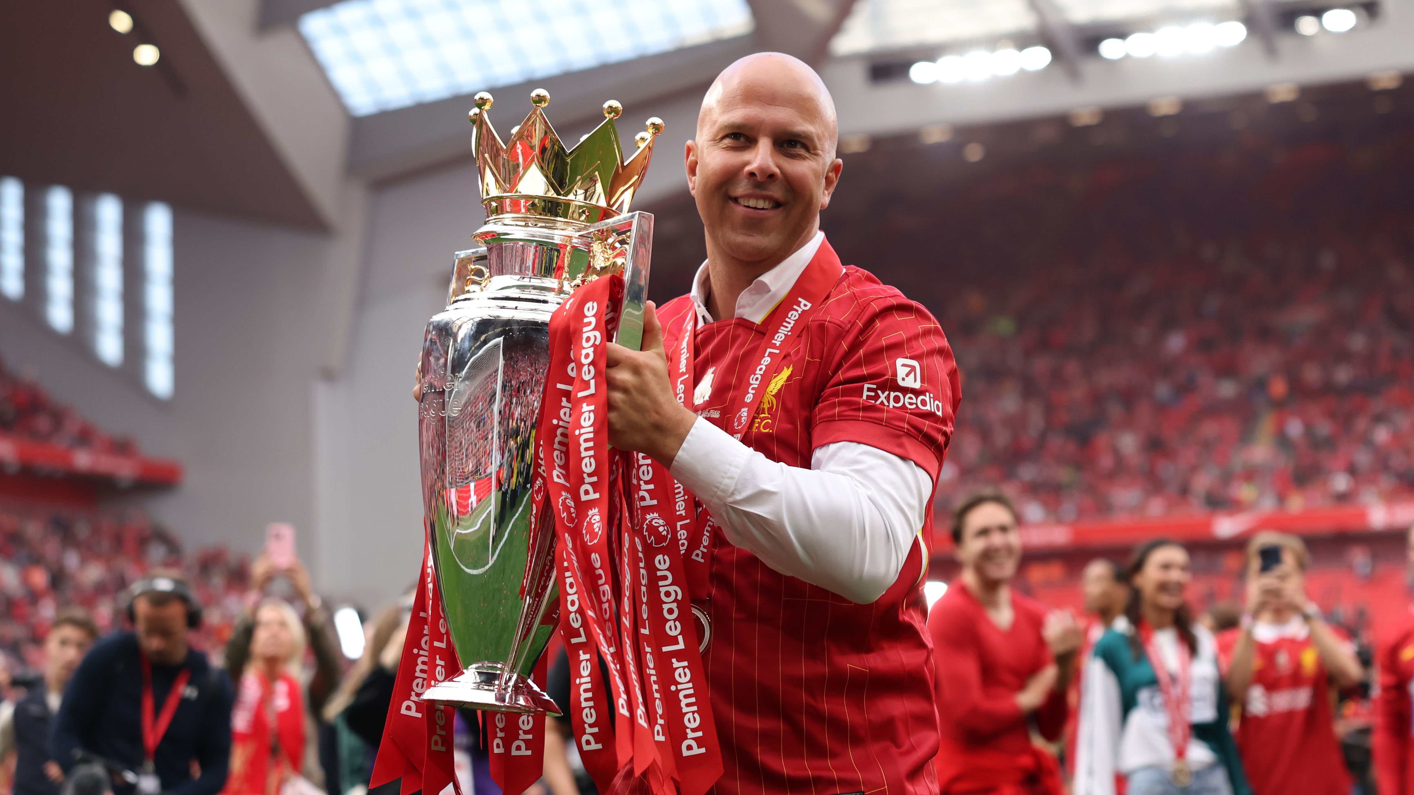 Liverpool are title favourites! Arne Slot expecting Reds to compete for Premier League crown again but claims tag not down to £300m spending spree
