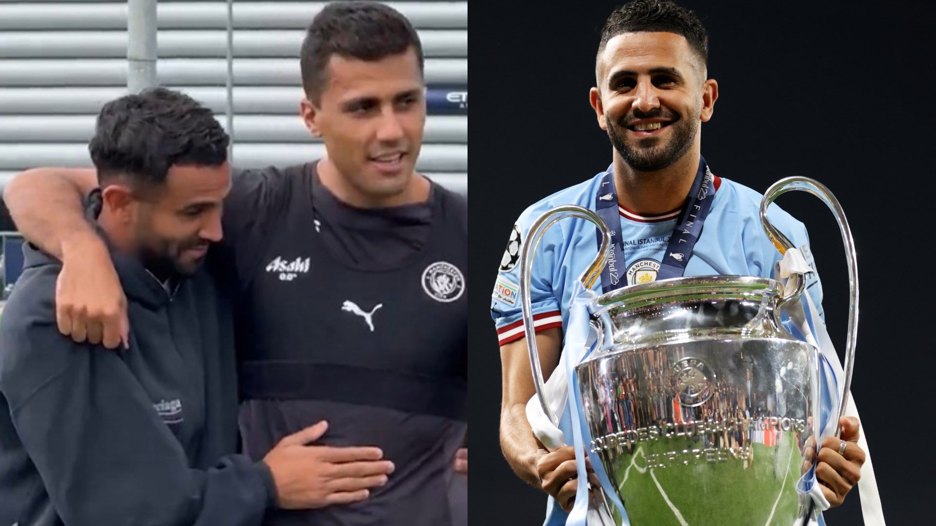 VIDEO: Once a Blue! Riyad Mahrez makes surprise return to Man City and interrupts training in reunion with Pep Guardiola & former team-mates