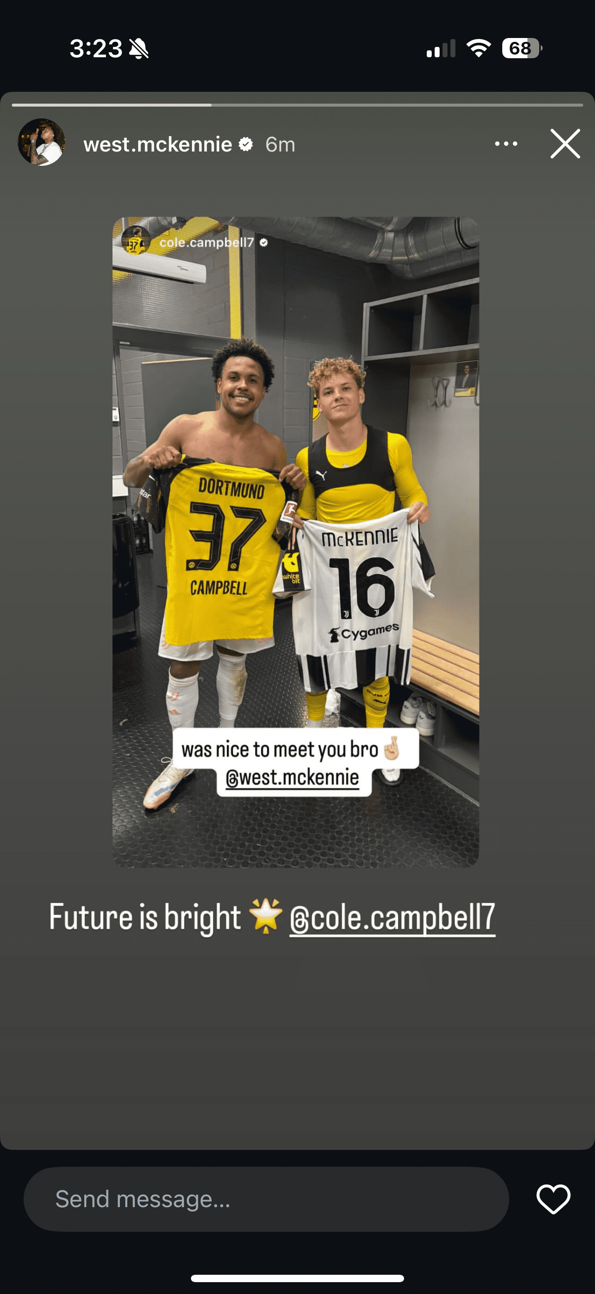 'Future is bright' - USMNT and Juventus star Weston McKennie links up with Dortmund's Cole Campbell for kit swap