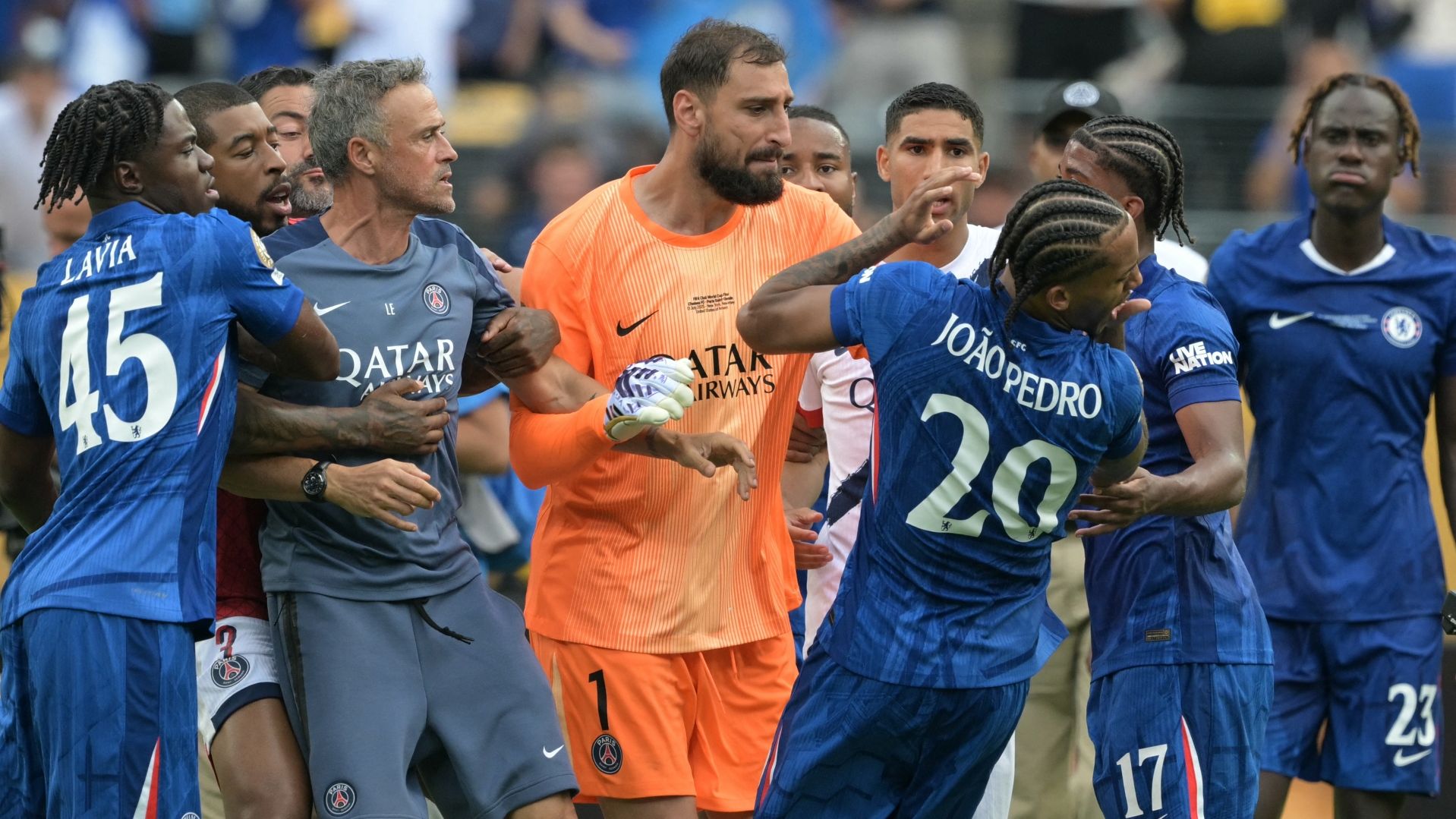 PSG boss Luis Enrique set to avoid punishment despite appearing to slap Chelsea's Joao Pedro in ugly Club World Cup final scenes