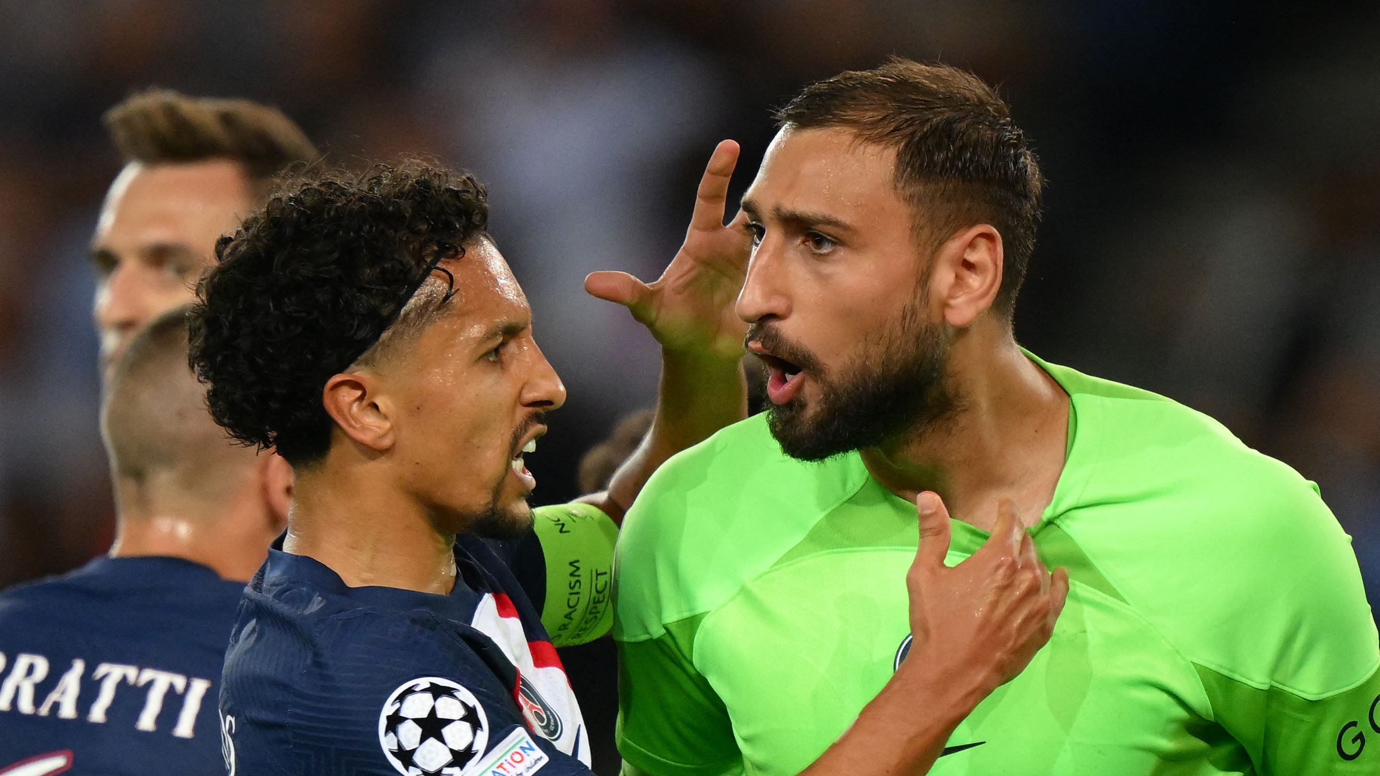 'We love you!' - Marquinhos blows a kiss to Gianluigi Donnarumma through TV as PSG captain celebrates Super Cup win after goalkeeper frozen out