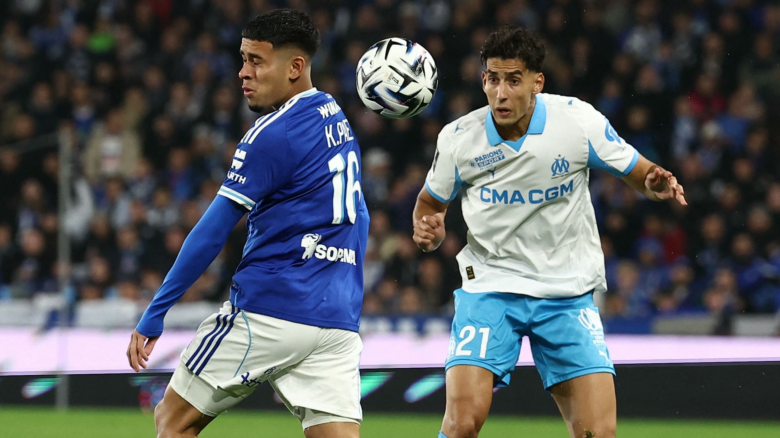 'He was kocked out' - Liam Rosenior left 'particularly angry' at referee decision after Strasbourg player's head injury and claims Marseille's Nayef Aguerd should have been sent off for Emanuel Emegha foul