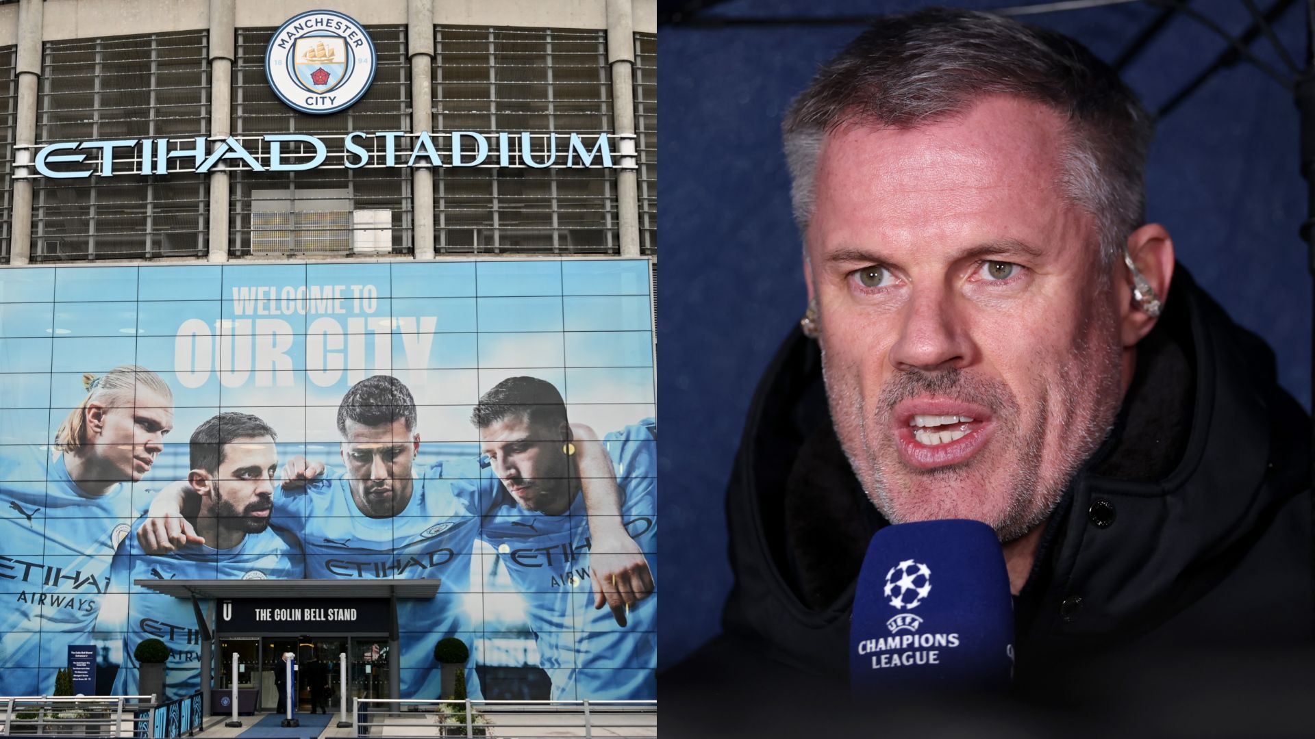 Jamie Carragher launches incredible 'sympathy about 115 charges' accusation at journalist following report of plan to sit in away end for Man City vs Borussia Dortmund