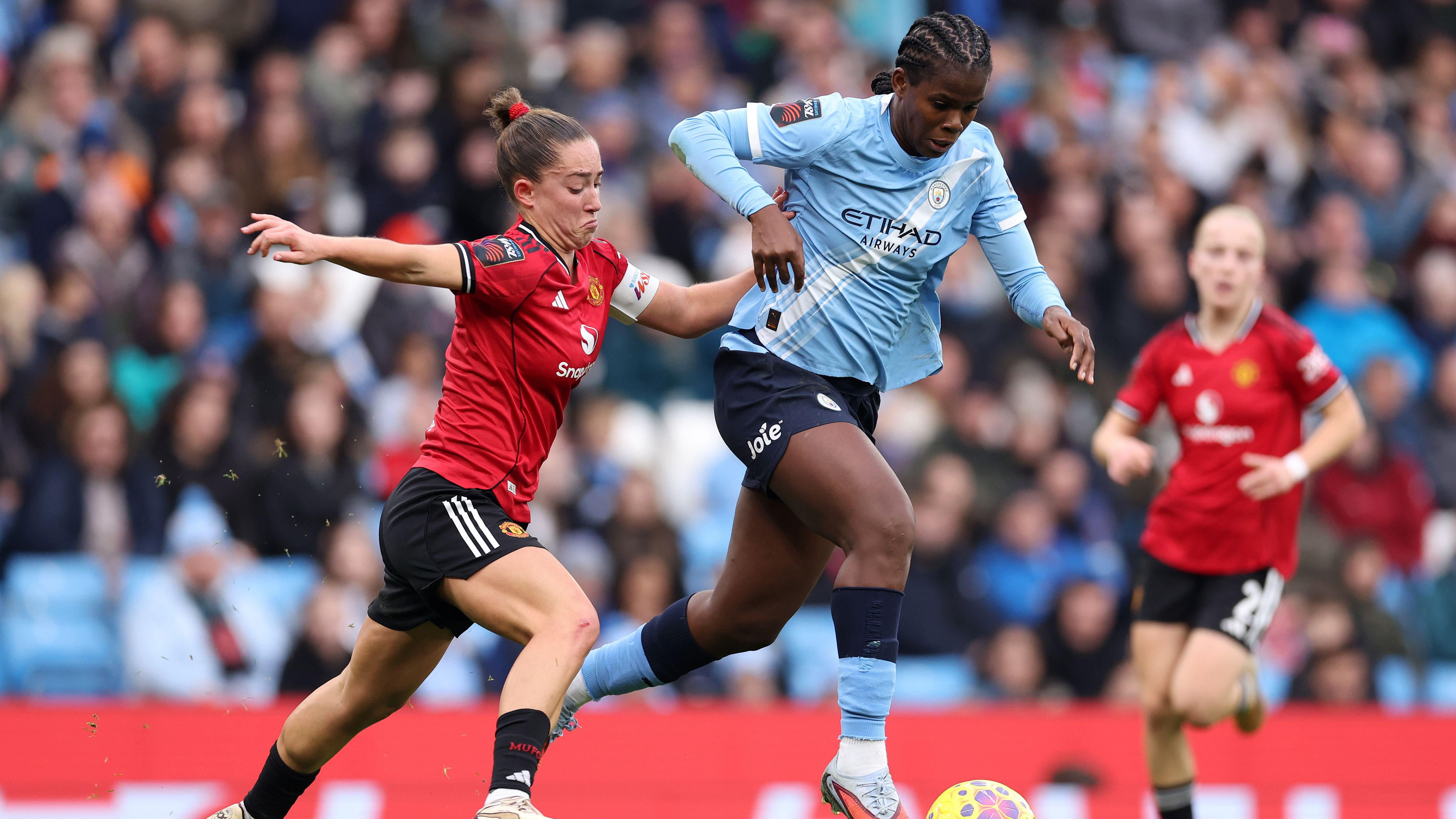 Man Utd boss Marc Skinner claims rivals City were 'not that far ahead' despite humiliating derby defeat that leaves WSL title hopes in pieces
