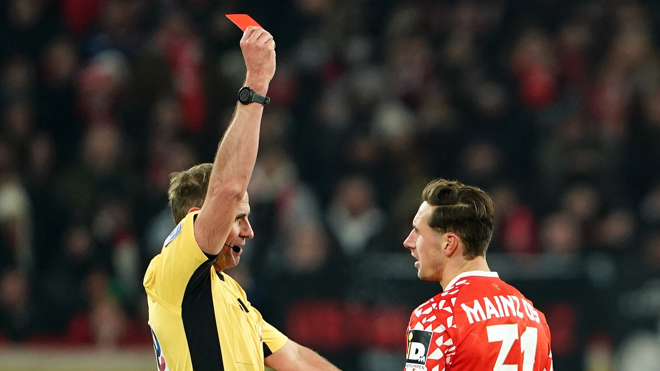 A 12-match ban?! Mainz defender told he should be made 'an example of' as lengthy suspension demanded after becoming most sent-off player in Bundesliga history