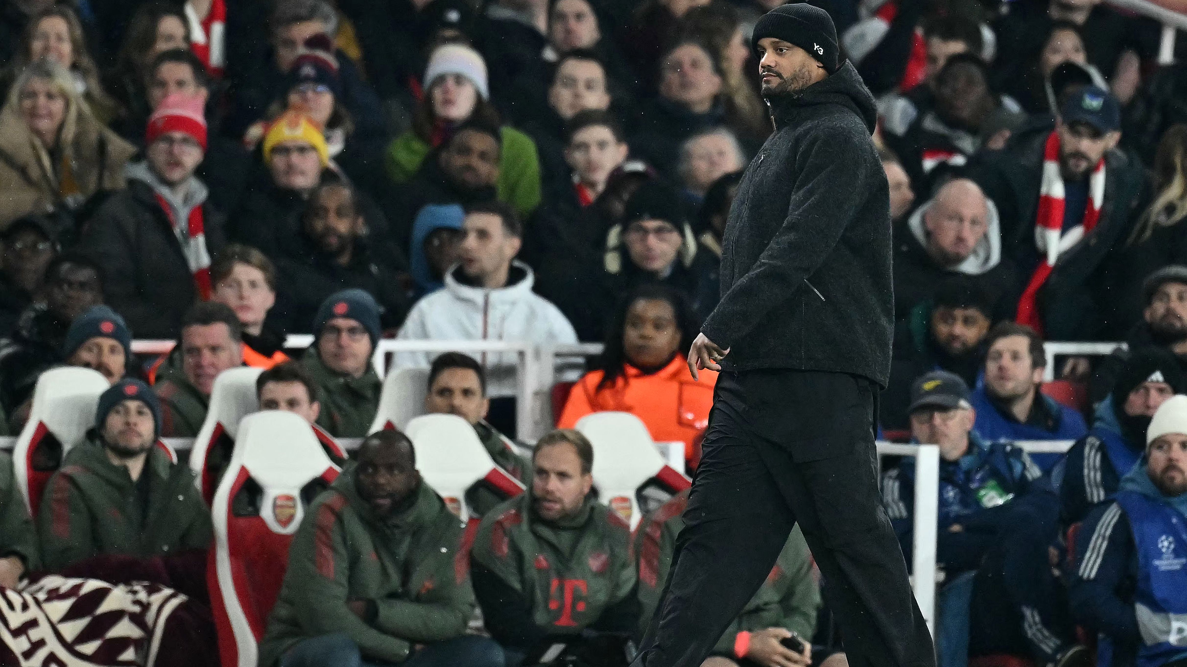 VIDEO: Ugly scenes at the Emirates! Bayern Munich fans clash with Arsenal stewards ahead of Champions League showdown